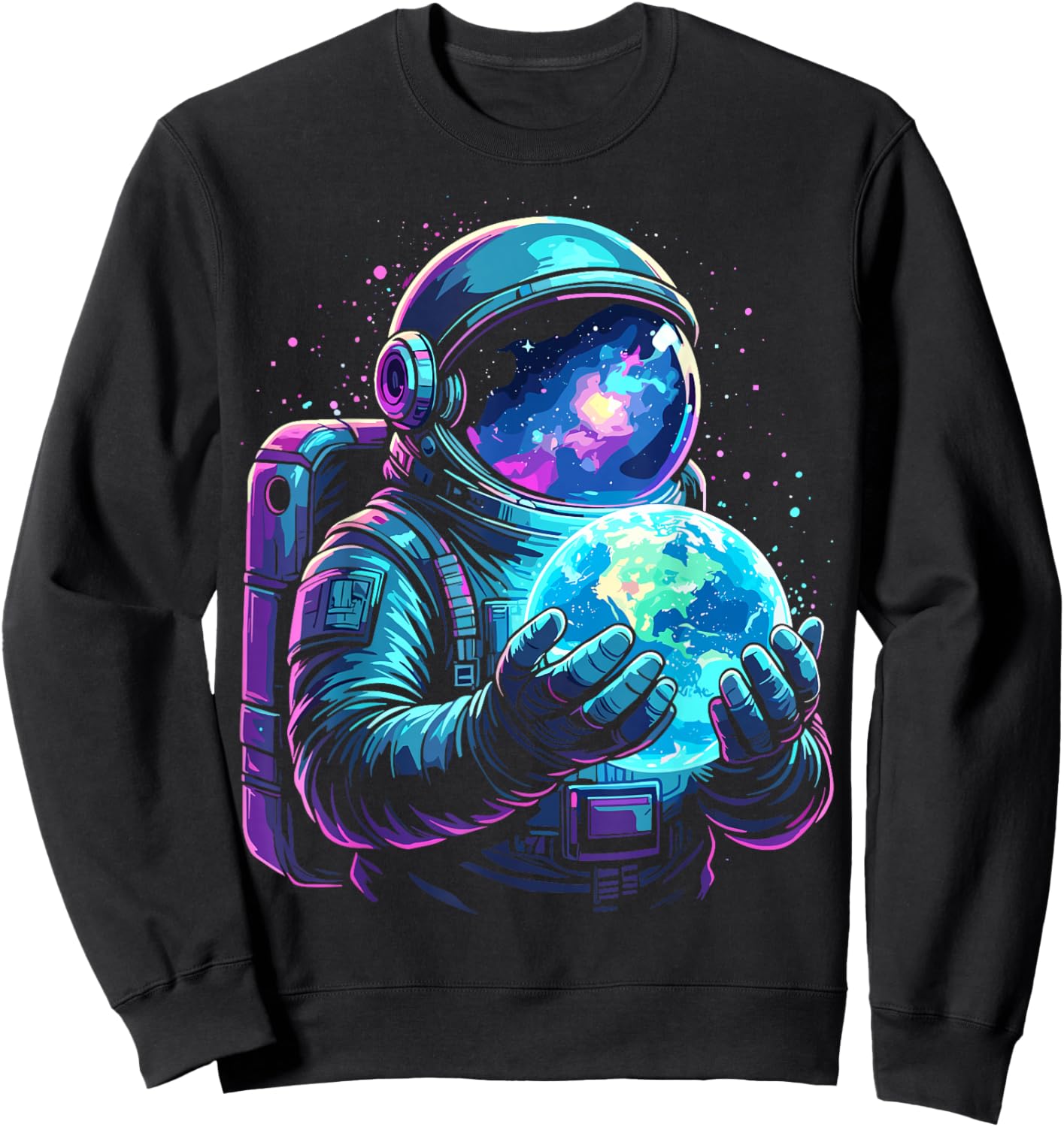 Astronaut Planets Science Space Sweatshirt - Sweatshirt | Black
