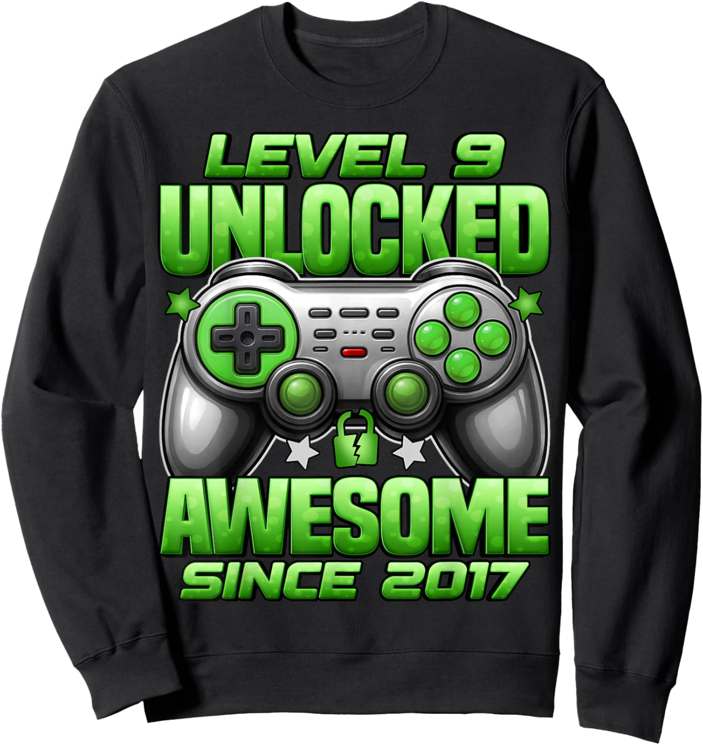 Level 9 Unlocked 9 Year Old Gifts for Boys 9th Birthday Boy Sweatshirt - Sweatshirt | Black