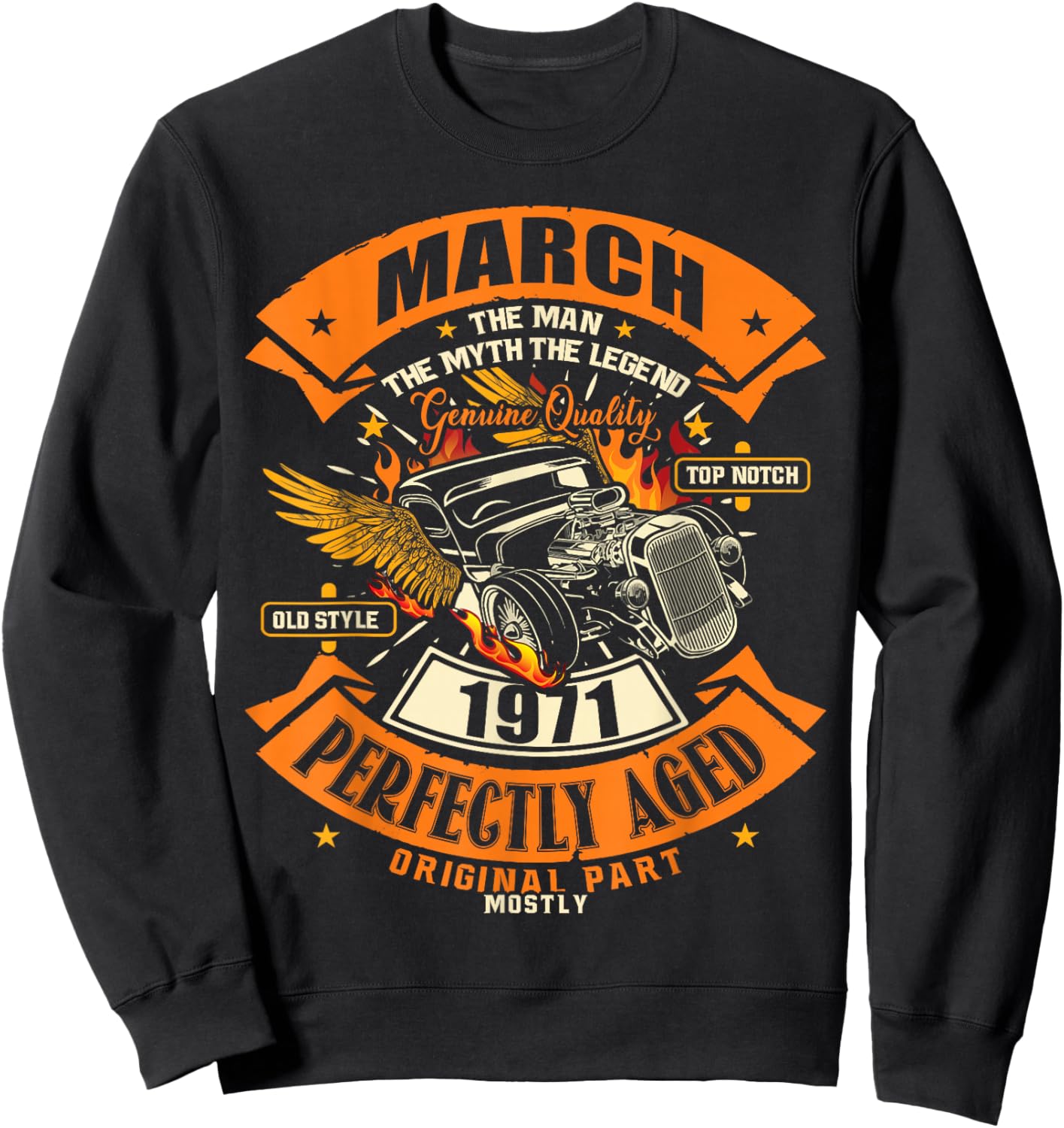 55th Birthday Gift Man Myth Legend March 1971 55 Yrs Old Sweatshirt - Sweatshirt | Black