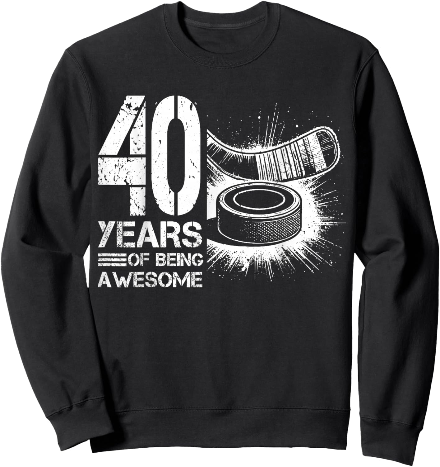 40th Birthday Men Icehockey Player Ice Hockey 40 Years Old Sweatshirt - Sweatshirt | Black
