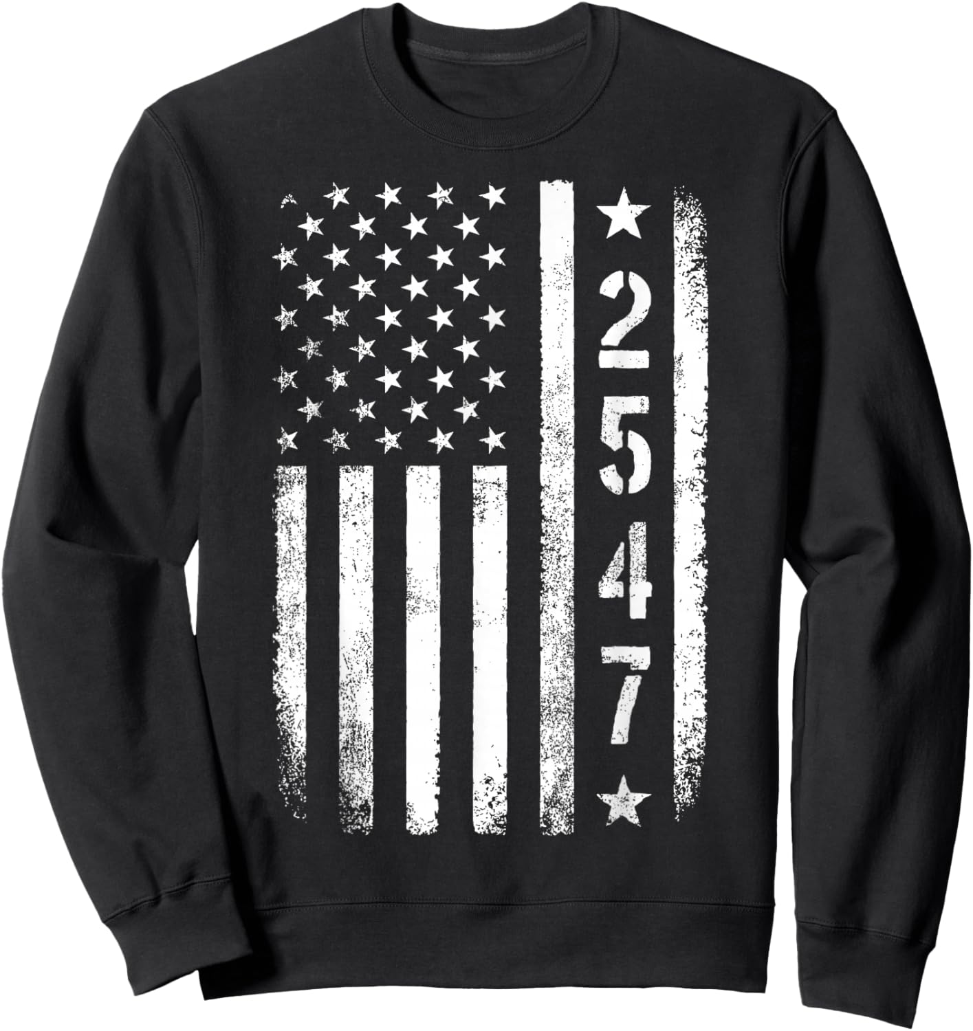 2547 Flag Patriotic Sweatshirt - Sweatshirt | Black