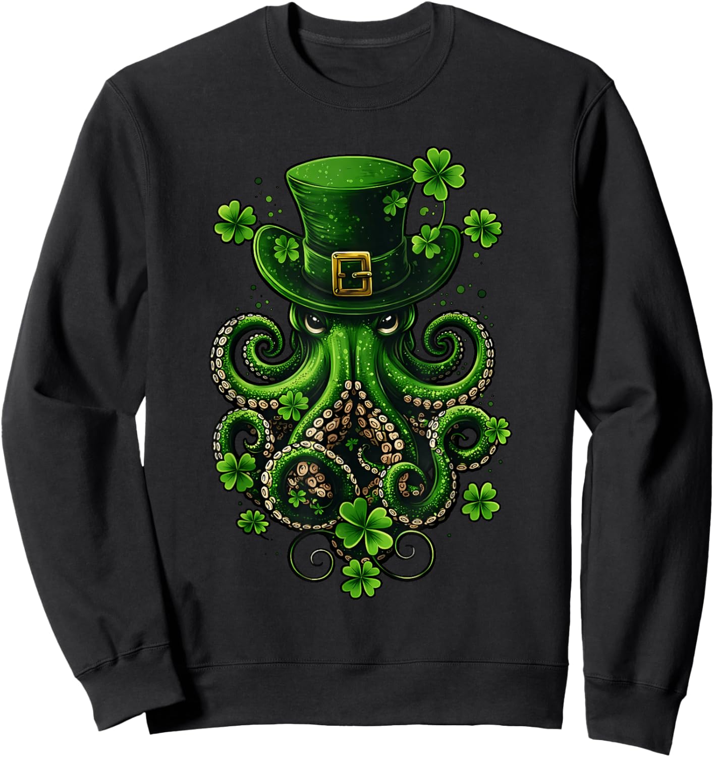 St Patricks Day Octopus Saint Pattys Paddys Men Women Kids Sweatshirt - Sweatshirt | Black