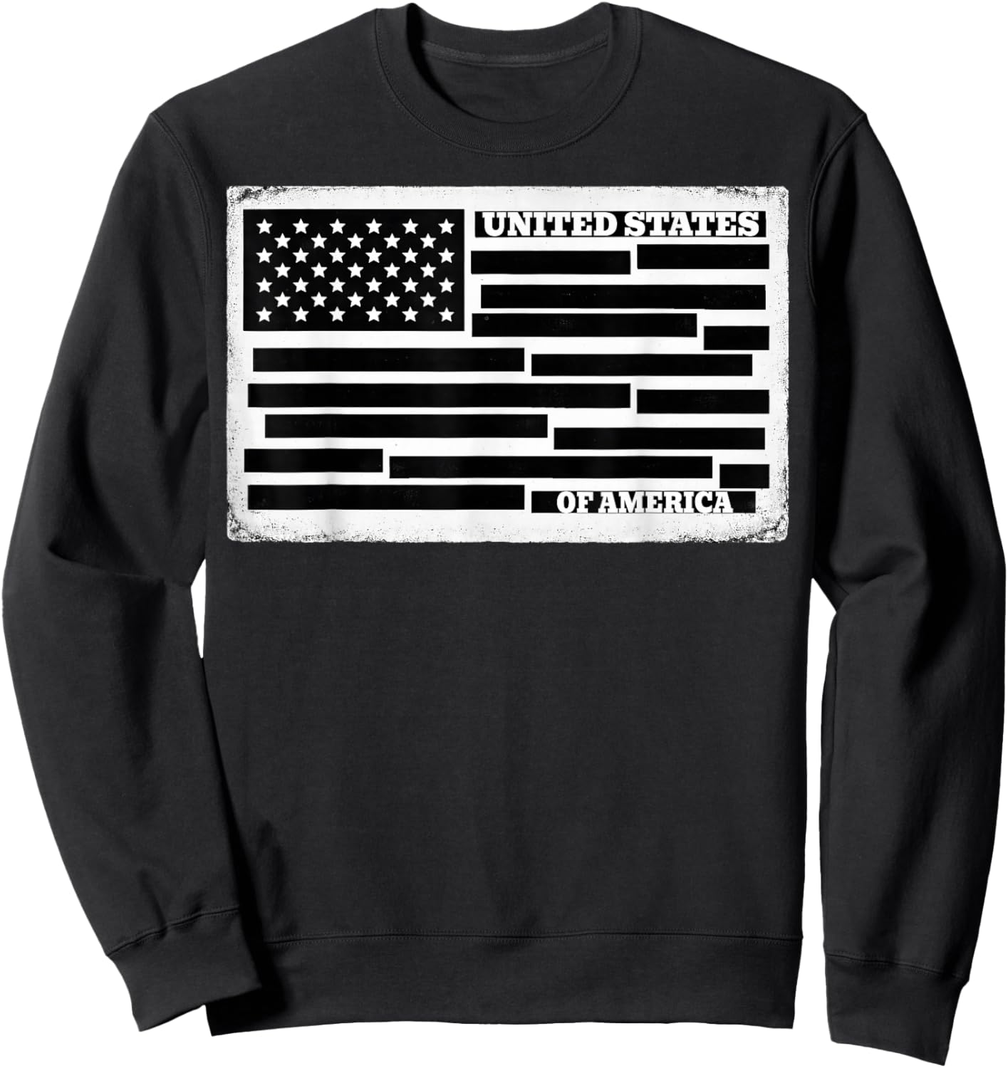 United States of America Document Censored File USA Flag Sweatshirt - Sweatshirt | Black