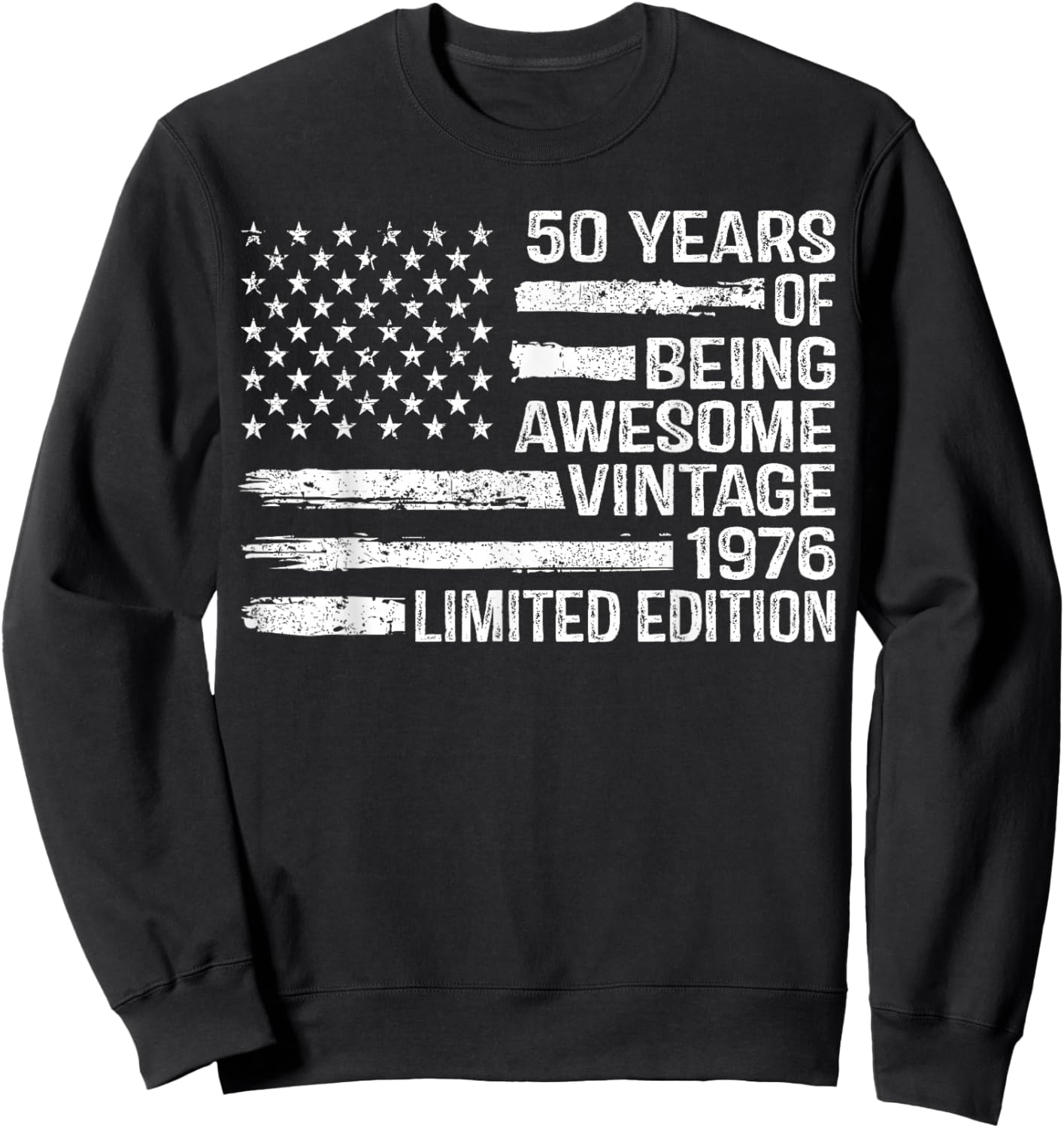 50 Years Old Birthday Vintage American Flag 50th Birthday Sweatshirt - Sweatshirt | Black