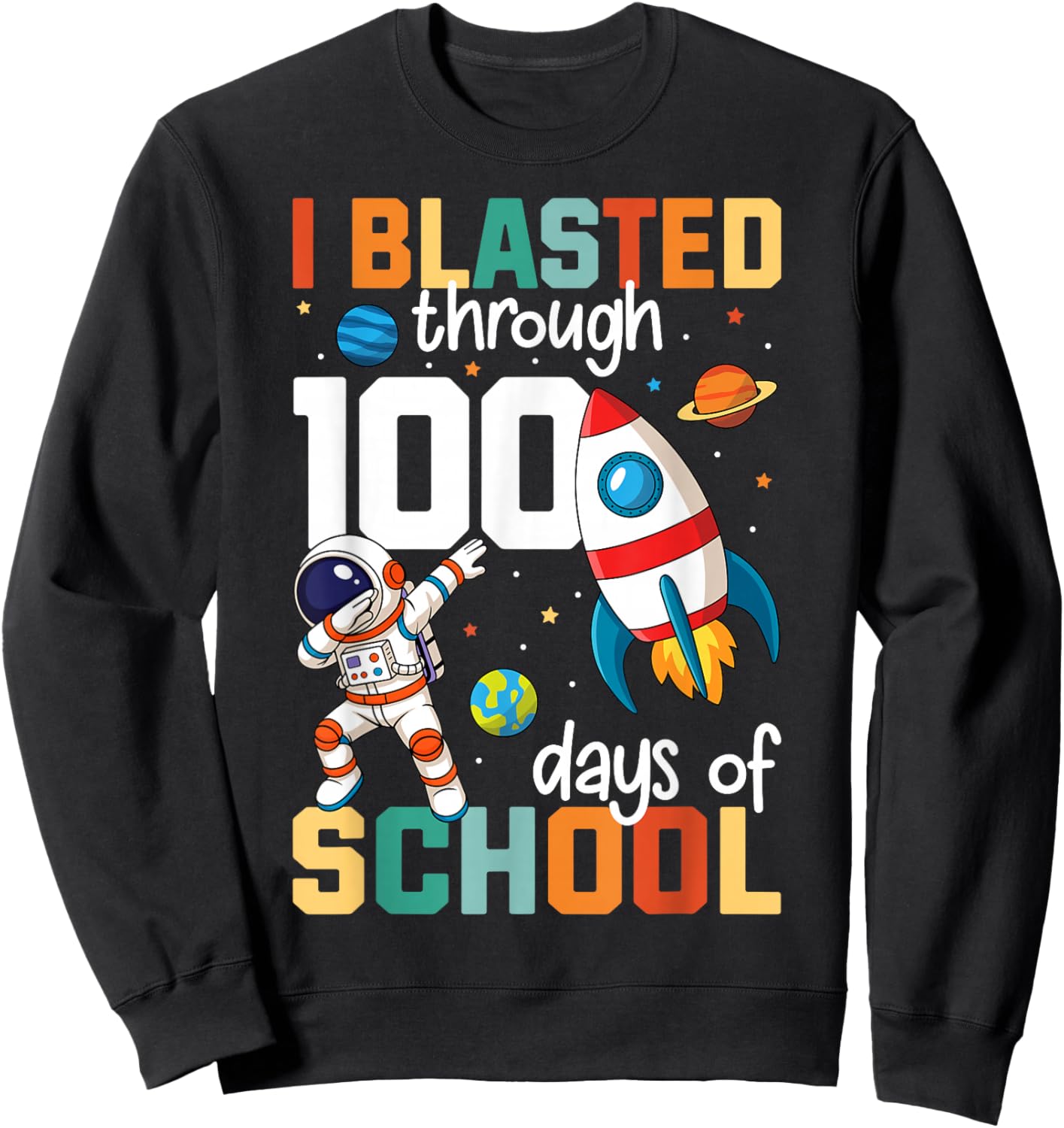 100 Days of School Boys 100th Day of School Kids Toddler Sweatshirt - Sweatshirt | Black