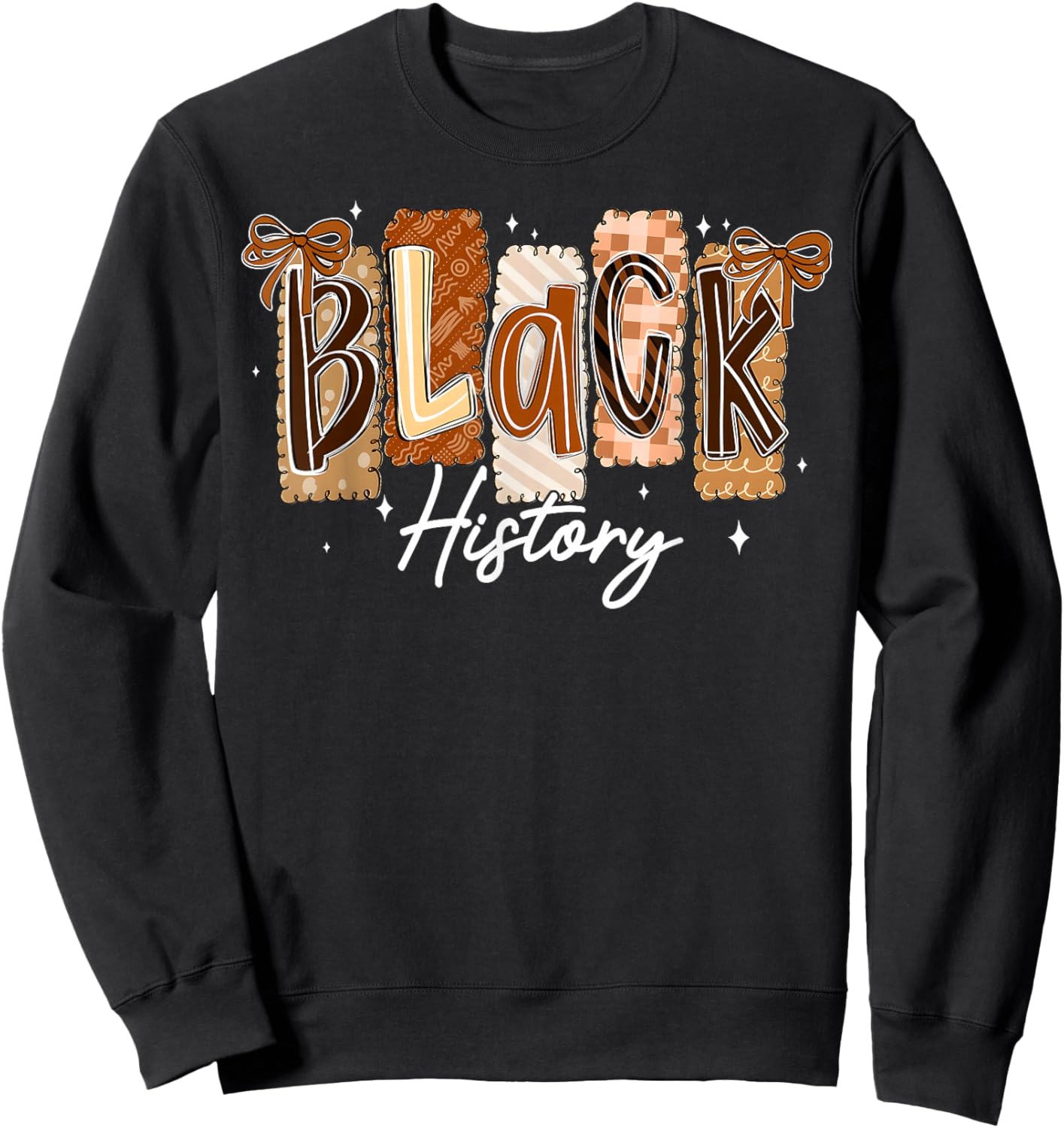 Preppy Black History Coquette Bow African Girl Women Kid Sweatshirt - Sweatshirt | Black