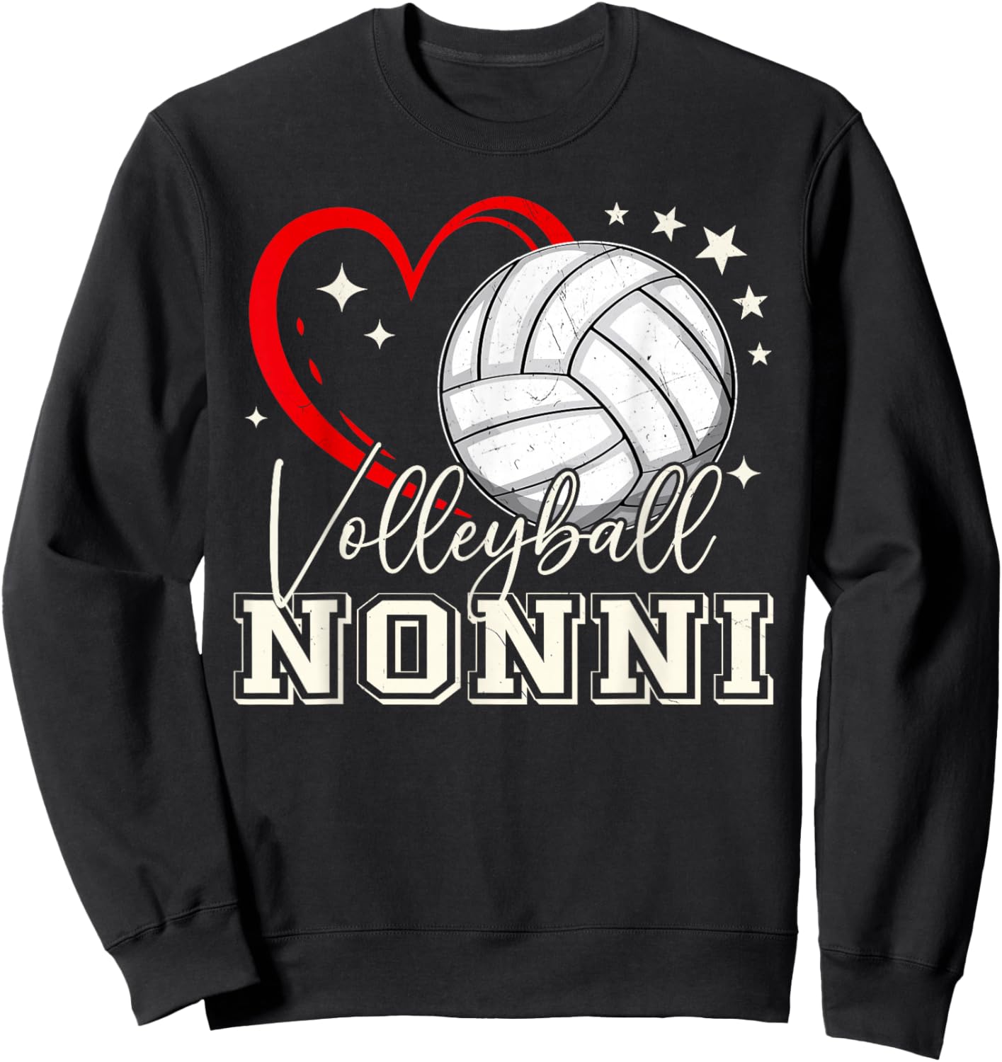 Volleyball Nonni Family Matching Cute Volleyball Lover Sweatshirt - Sweatshirt | Black