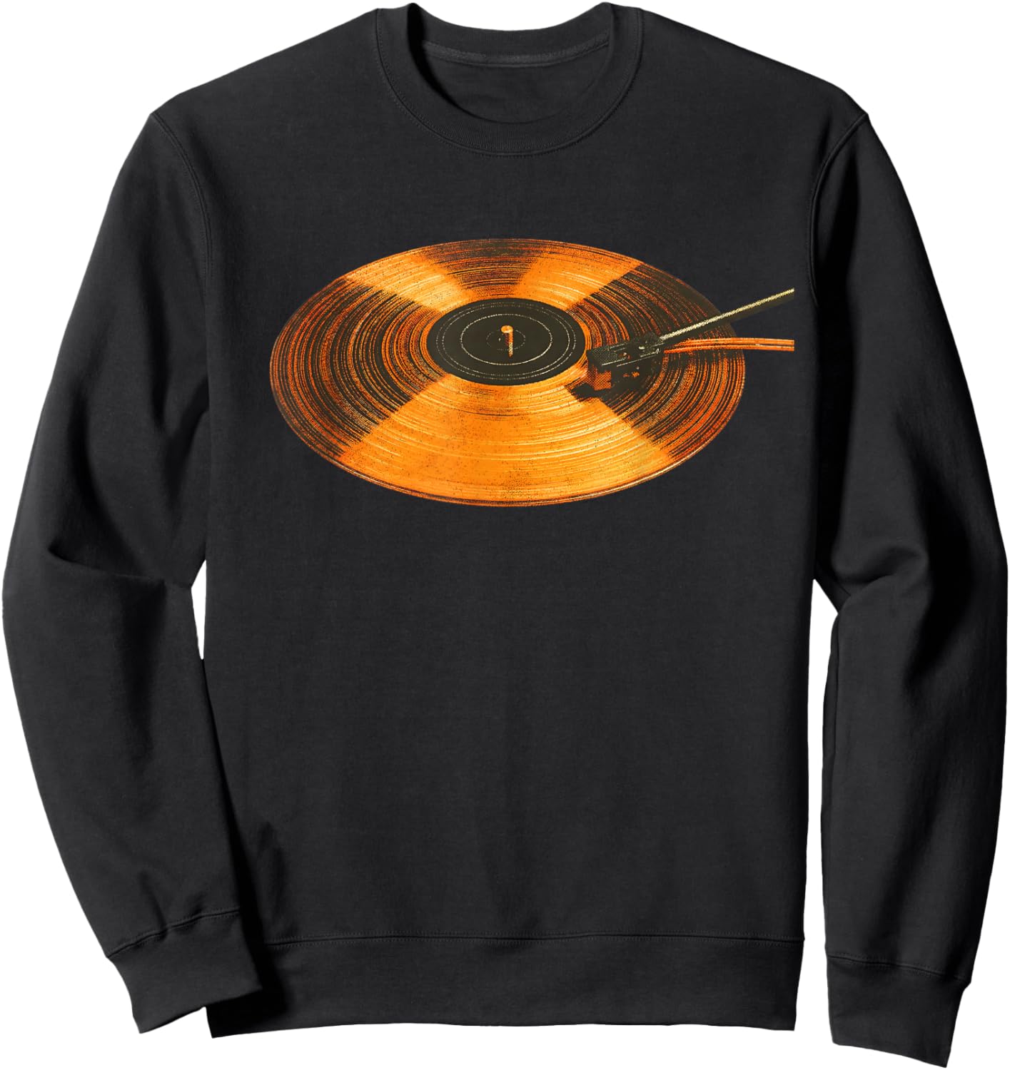 Spinning Vinyl Record Design for Music Lovers and DJs Sweatshirt - Sweatshirt | Black