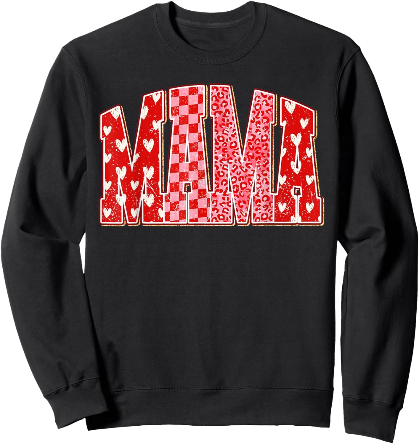 Mama Valentine's Day Outfits Retro Mama Coquette Bows Design Sweatshirt - Sweatshirt | Black