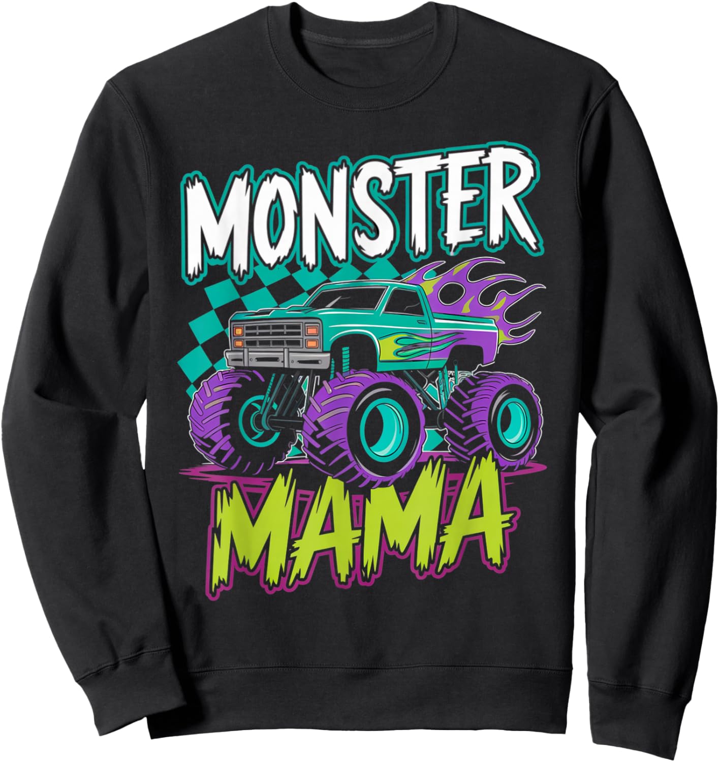 Monster Truck Mama Family Crew Matching Party Funny Sweatshirt - Sweatshirt | Black