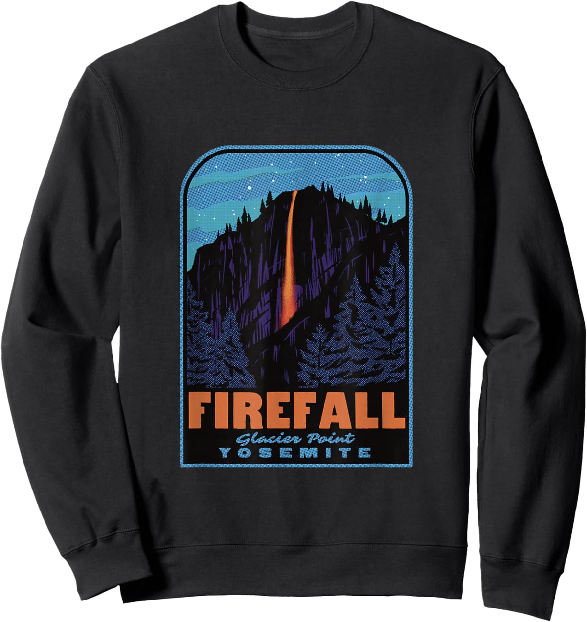 Historic Yosemite Firefall Glacier Point Sweatshirt - Sweatshirt | Black