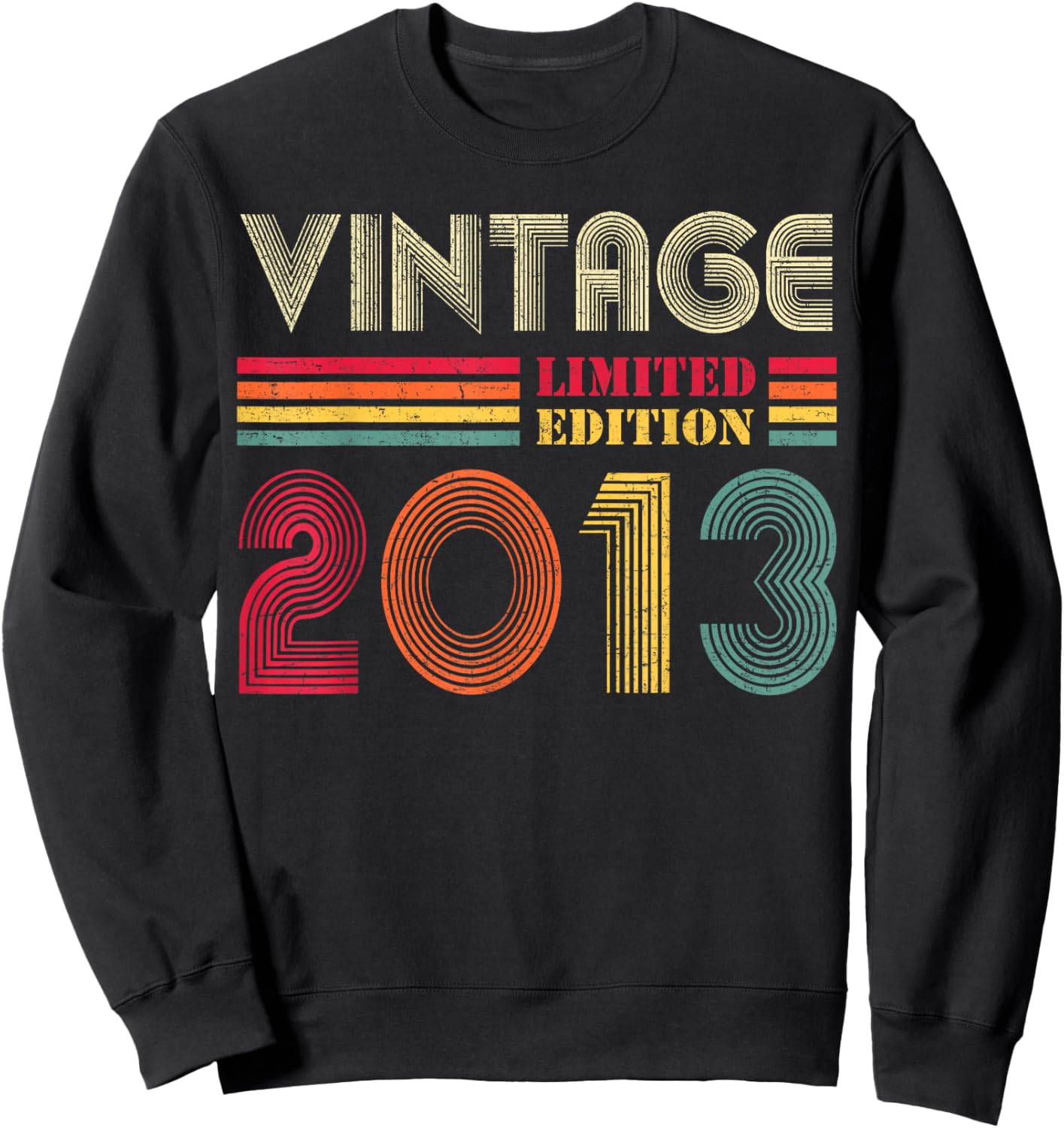 13 Year Old Gifts Vintage 2013 13th Birthday Boys Girls Sweatshirt - Sweatshirt | Black