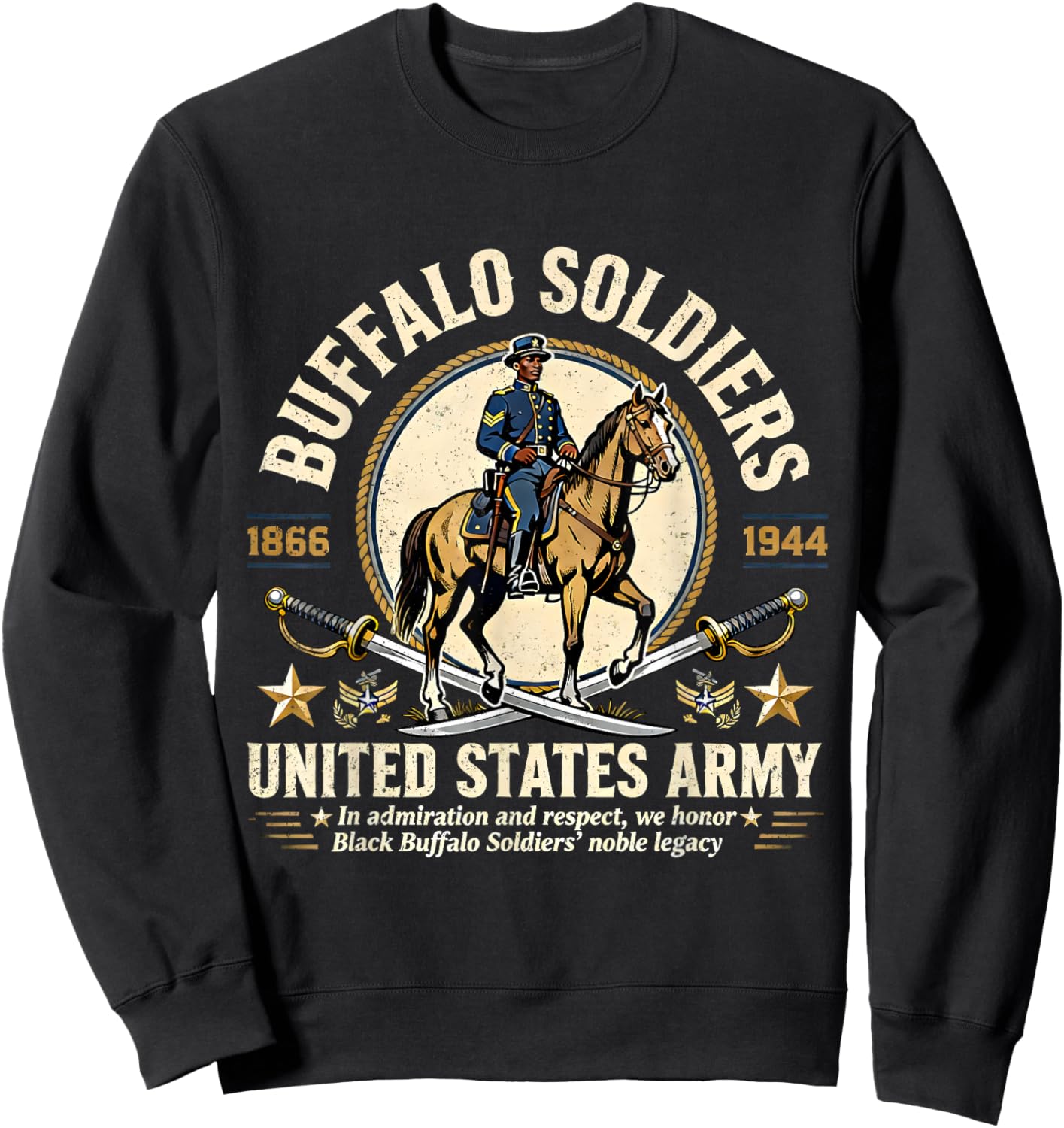 Buffalo Soldiers Black History United States Army Honor Sweatshirt - Sweatshirt | Black