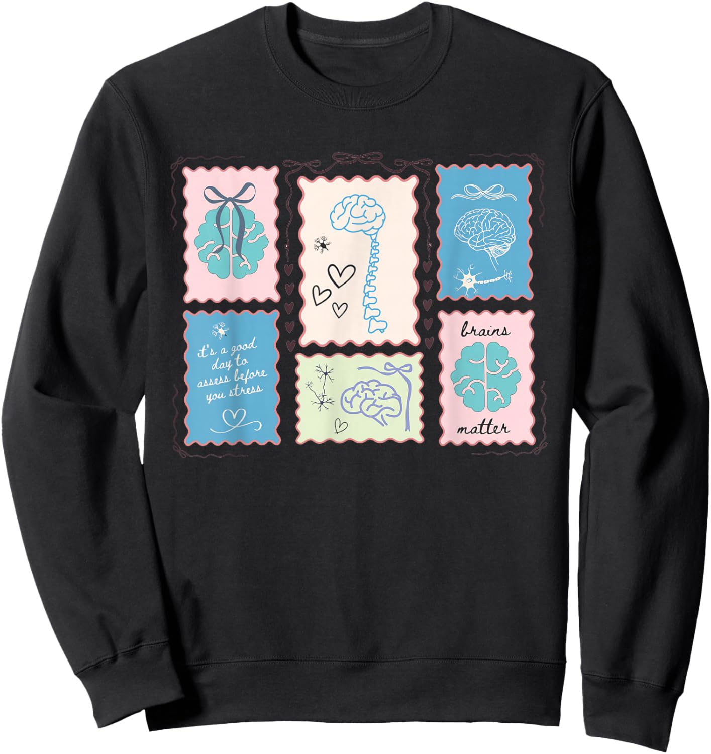Neuroscience Forensic Science Coquette Bow Neurology Anatomy Sweatshirt - Sweatshirt | Black