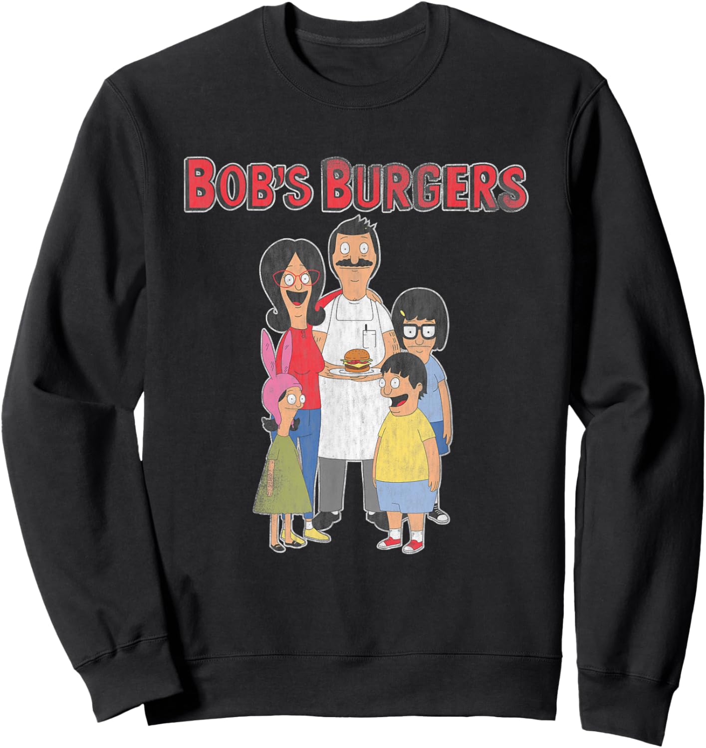 Bob's Burgers Retro Cartoon Family Sweatshirt - Sweatshirt | Black