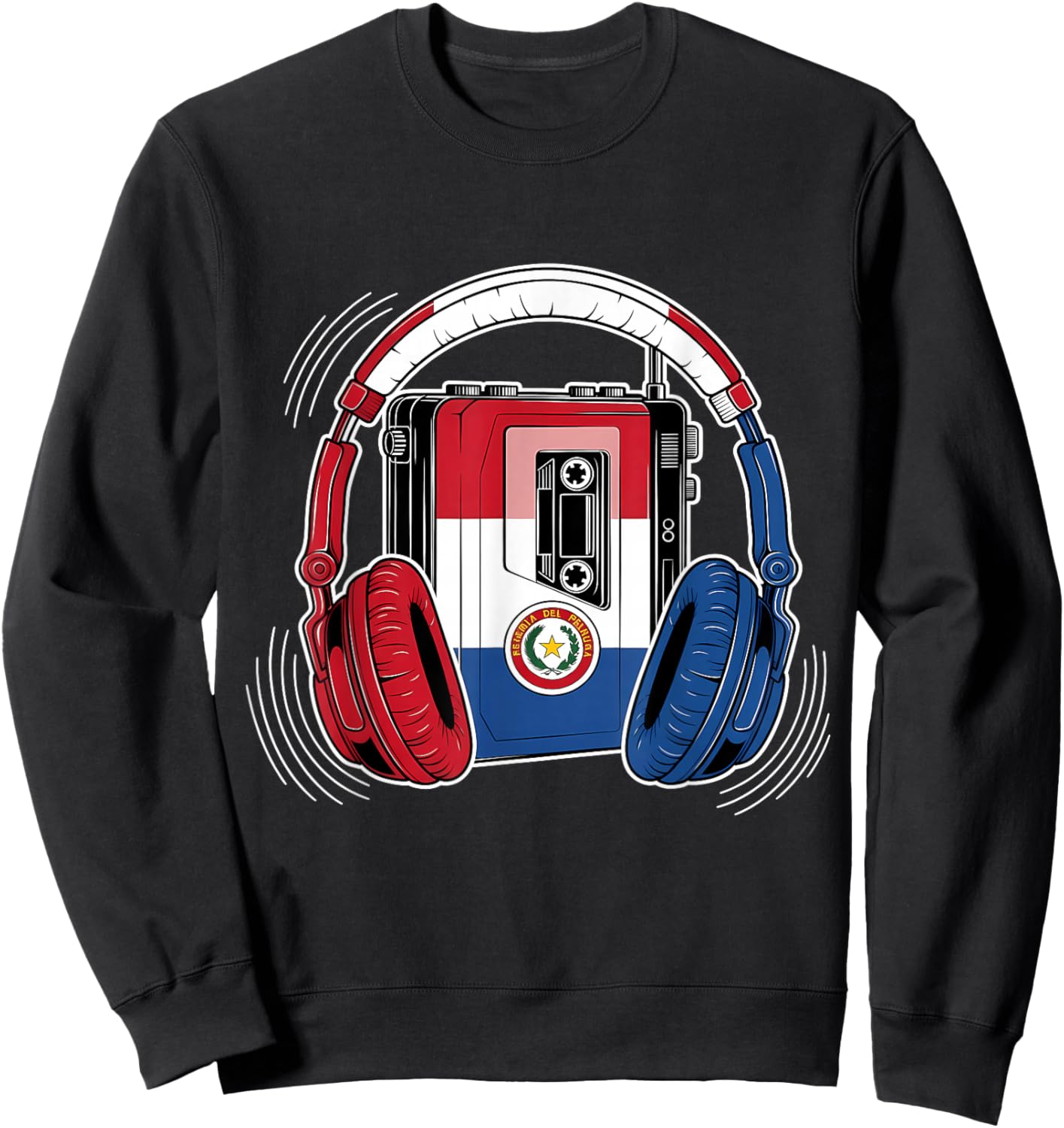 Paraguay Flag Headphones Paraguayan Pride Sweatshirt - Sweatshirt | Black
