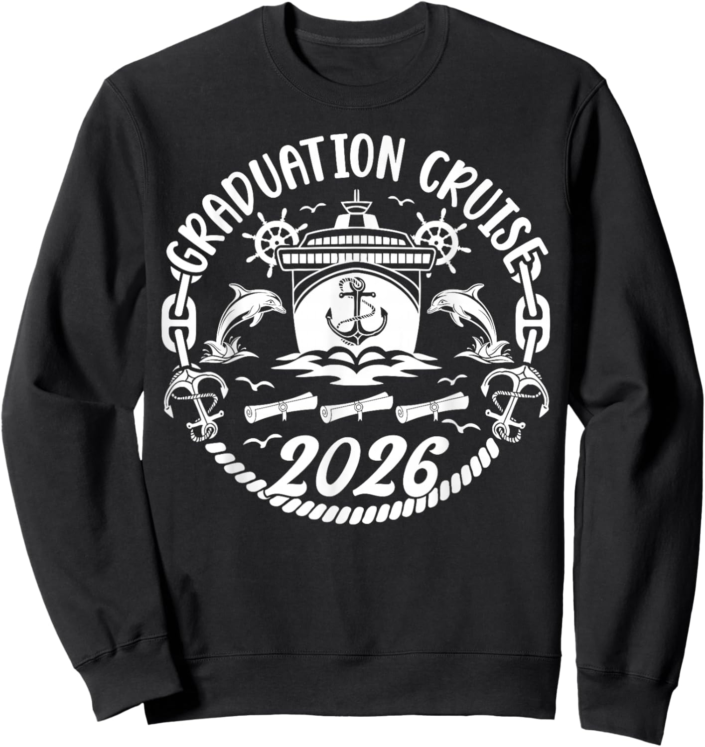 Graduation Cruise Trip 2026 Vacation Graduate Cruising Sweatshirt - Sweatshirt | Black