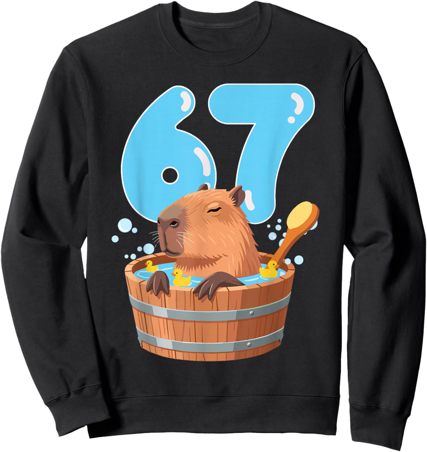 67 Six Seven 6-7 Capybara Funny Teen Kids Capybara 67 Sweatshirt - Sweatshirt | Black