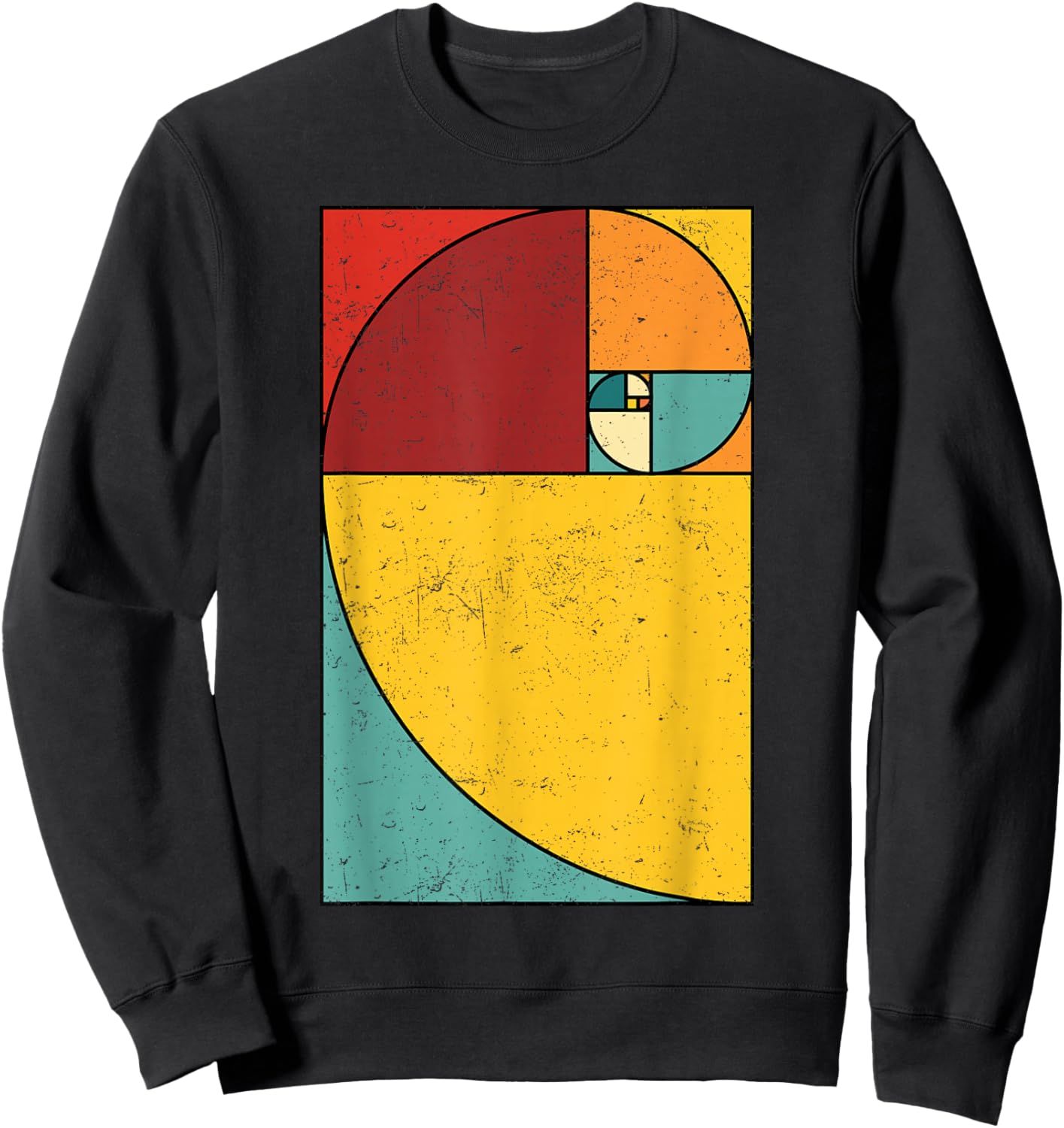 Fibonacci Spiral Geometry Art Sweatshirt - Sweatshirt | Black