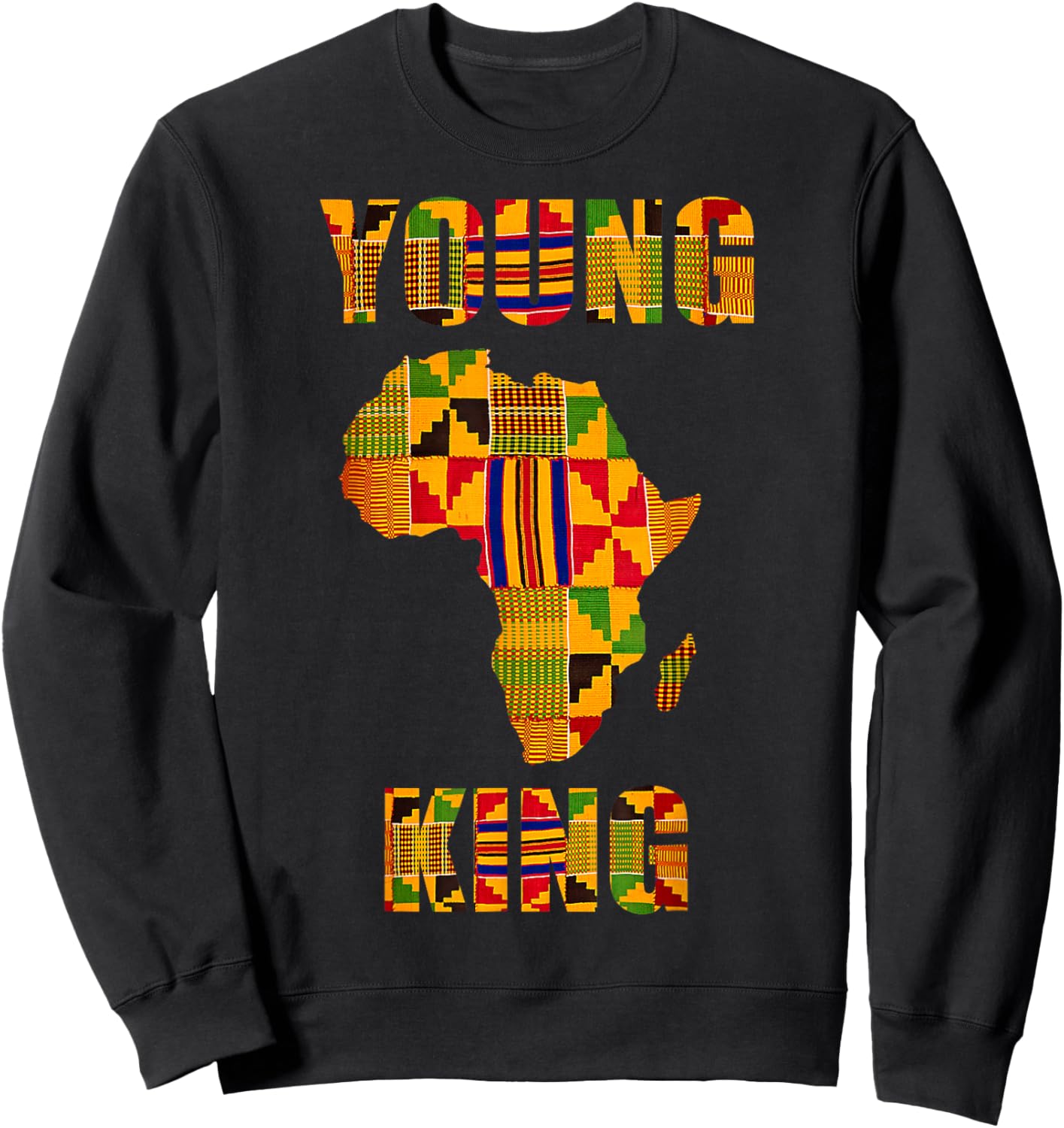 Cool African Kente Art Men Boys Kids African American Print Sweatshirt - Sweatshirt | Black