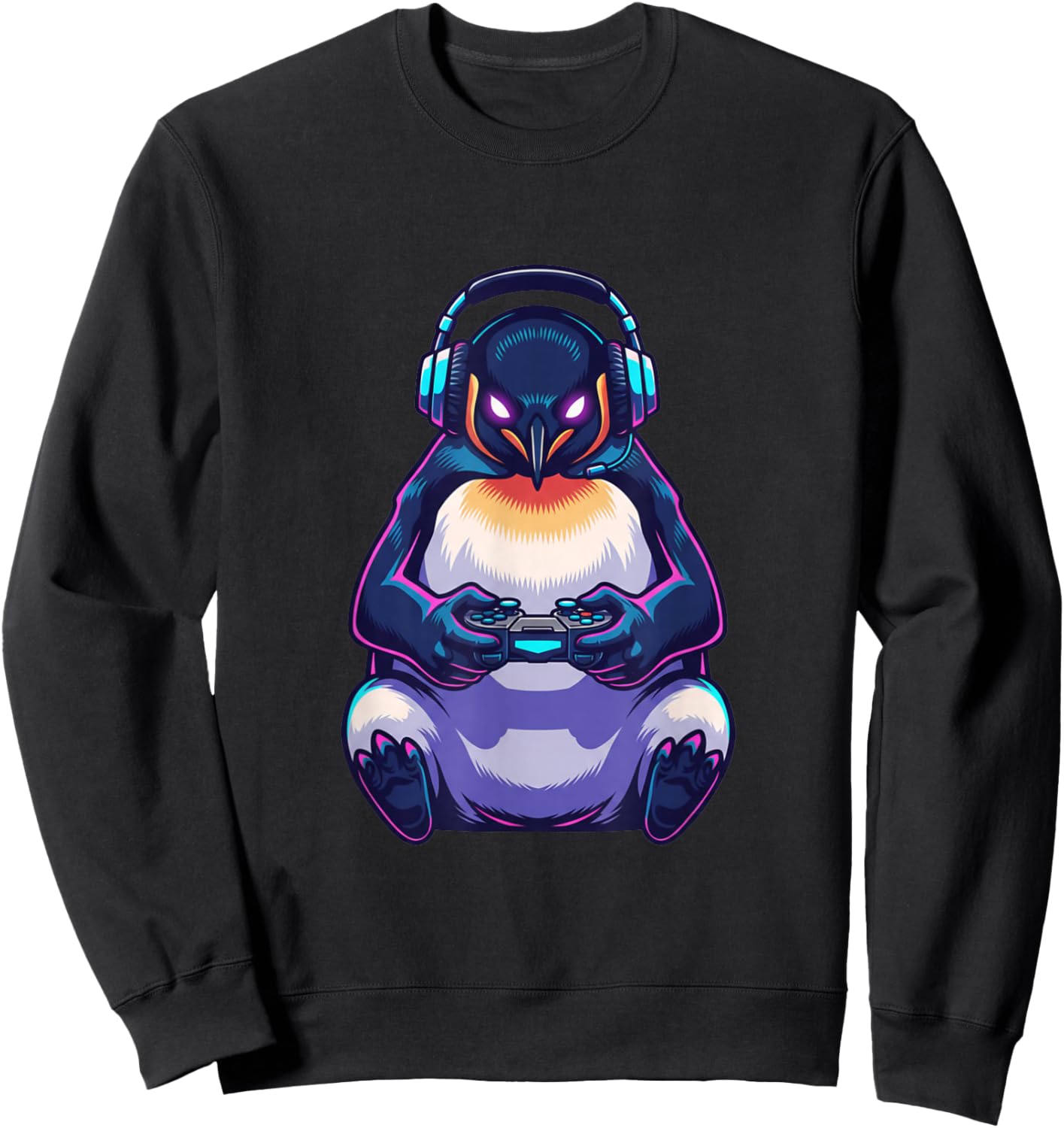 Penguin Funny Video Games Penguin Sweatshirt - Sweatshirt | Black