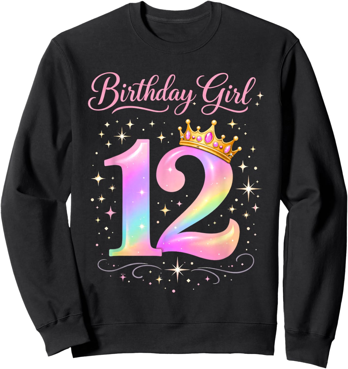 12th Birthday for Girls Twelve 12 Year Old Sweatshirt - Sweatshirt | Black