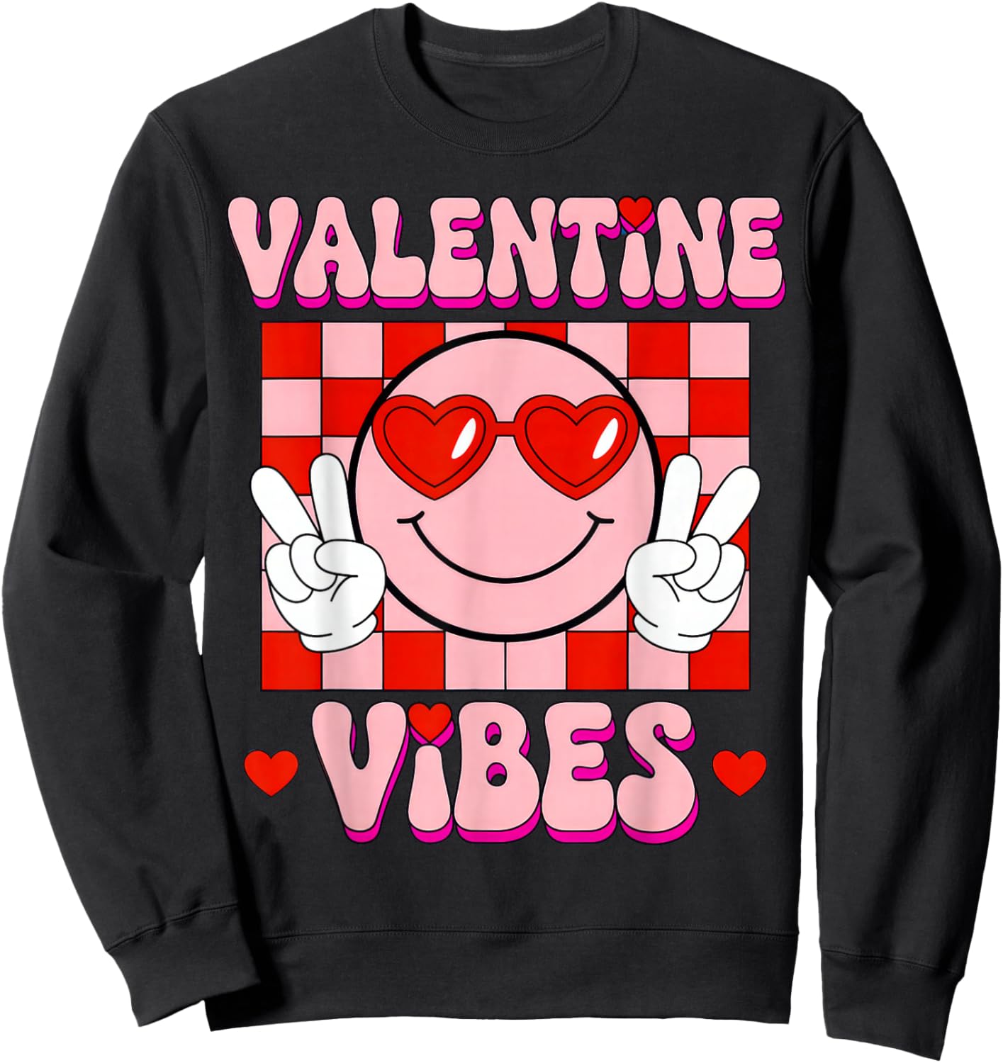 Groovy Valentine Vibes Sweatshirt - Sweatshirt | Black