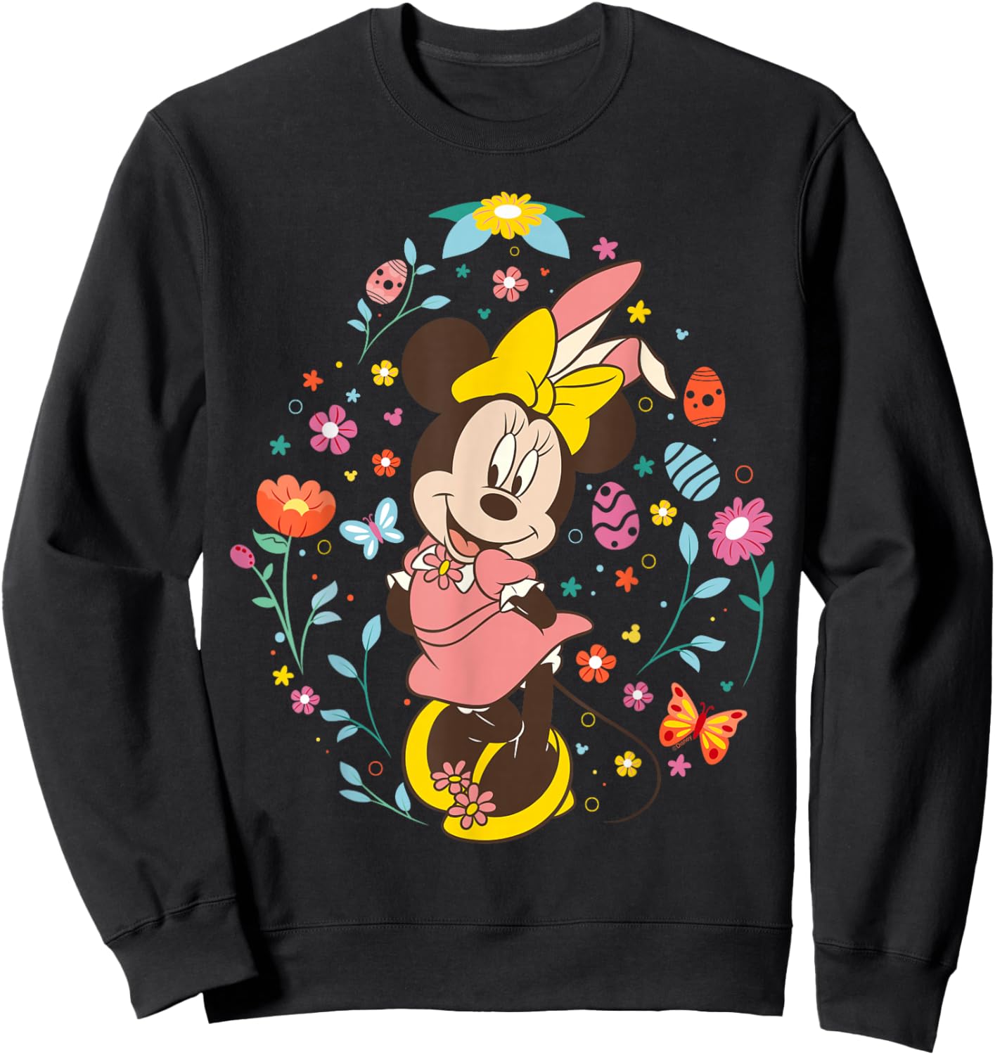 Disney Minnie Mouse with Bunny Ears and Easter Egg Spring Sweatshirt - Sweatshirt | Black