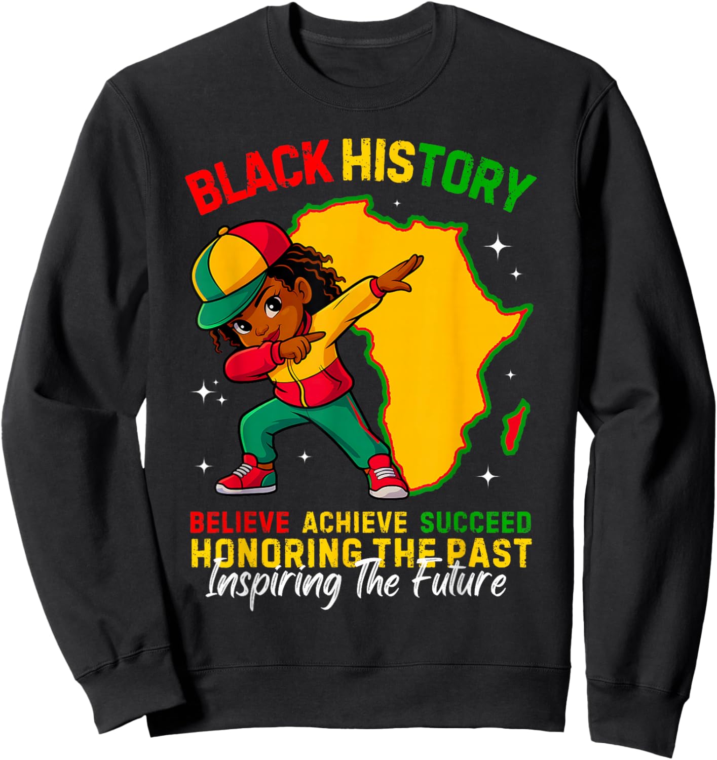 Black History Month African American Girls Kids Melanin Sweatshirt - Sweatshirt | Black