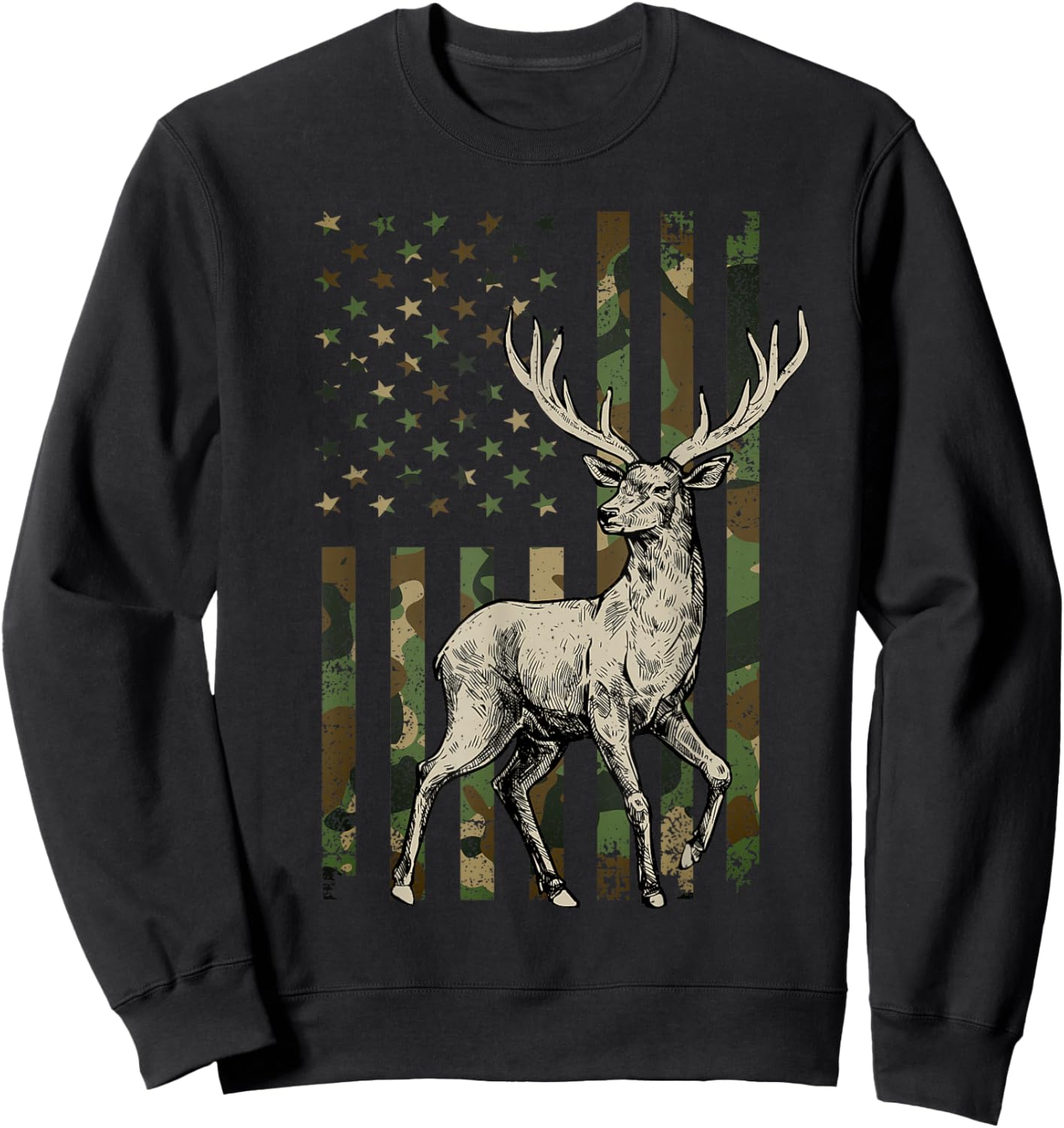 Deer Hunting Art Women Wildlife Hunter Deer Hunting Sweatshirt - Sweatshirt | Black