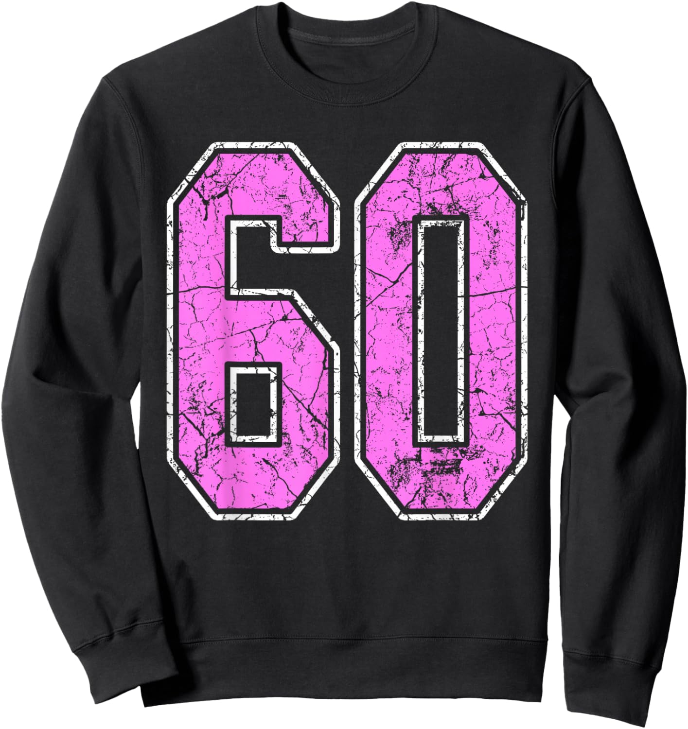 Grunge Pink and Pink Number 60 Jersey Player Uniform #60 Sweatshirt - Sweatshirt | Black