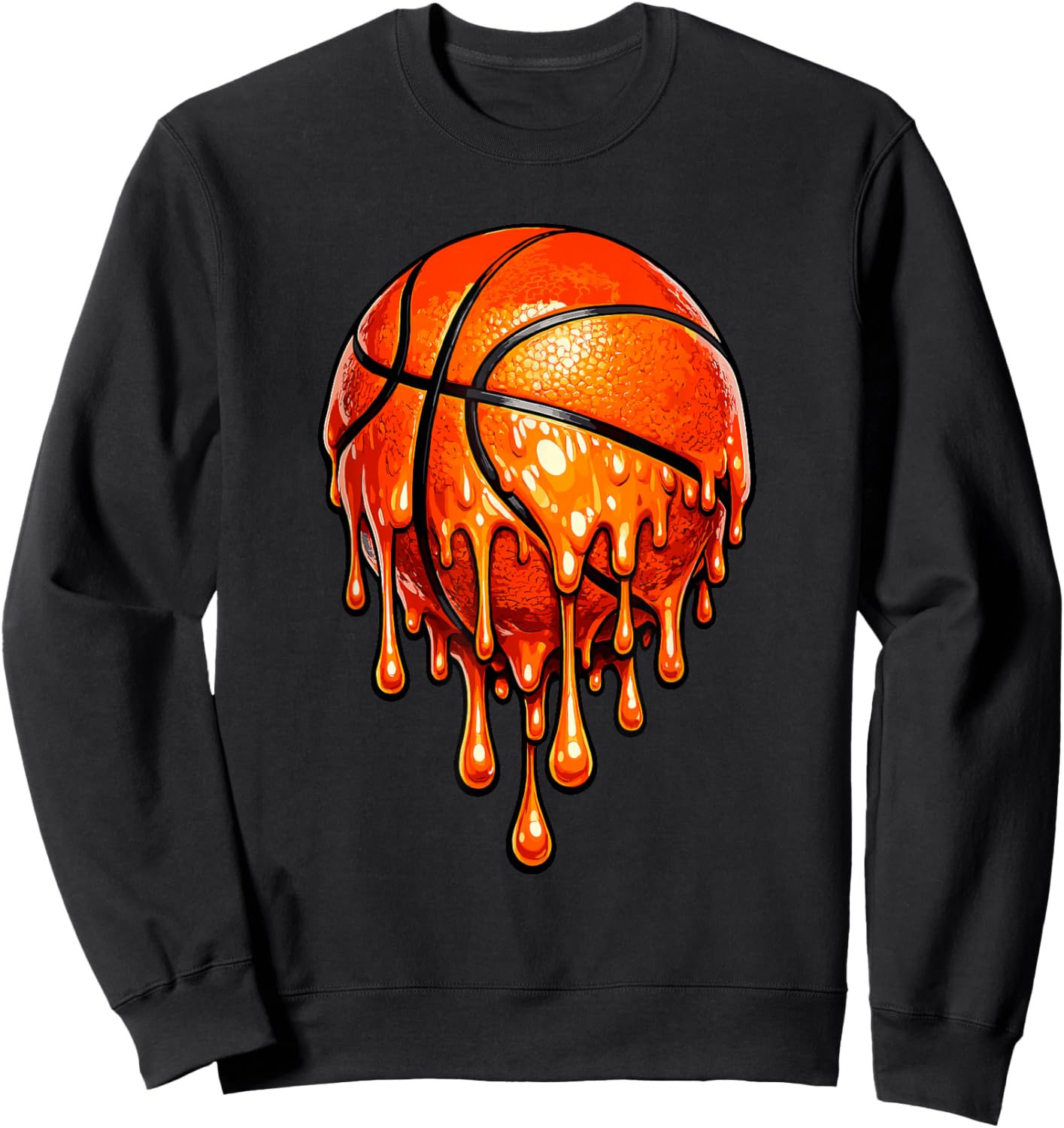 Dripping Basketball Graphic Basketball Lovers Men Boys Sweatshirt - Sweatshirt | Black