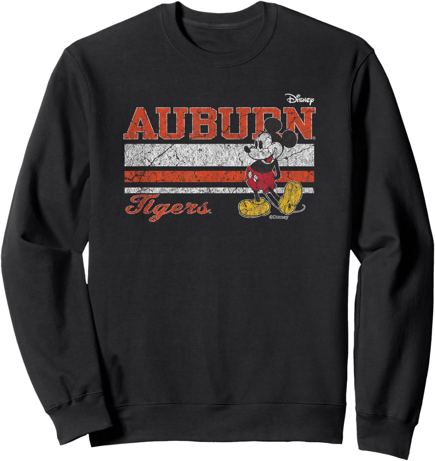 Auburn Tigers Mickey Mouse Vintage Navy Officially Licensed Sweatshirt - Sweatshirt | Black