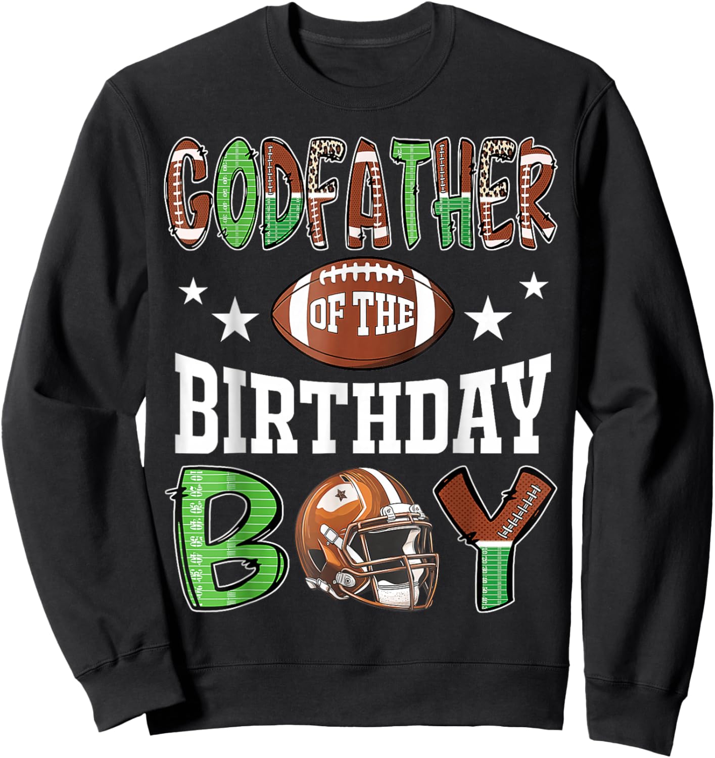 Godfather of The Birthday Boy Football Player Family Sweatshirt - Sweatshirt | Black