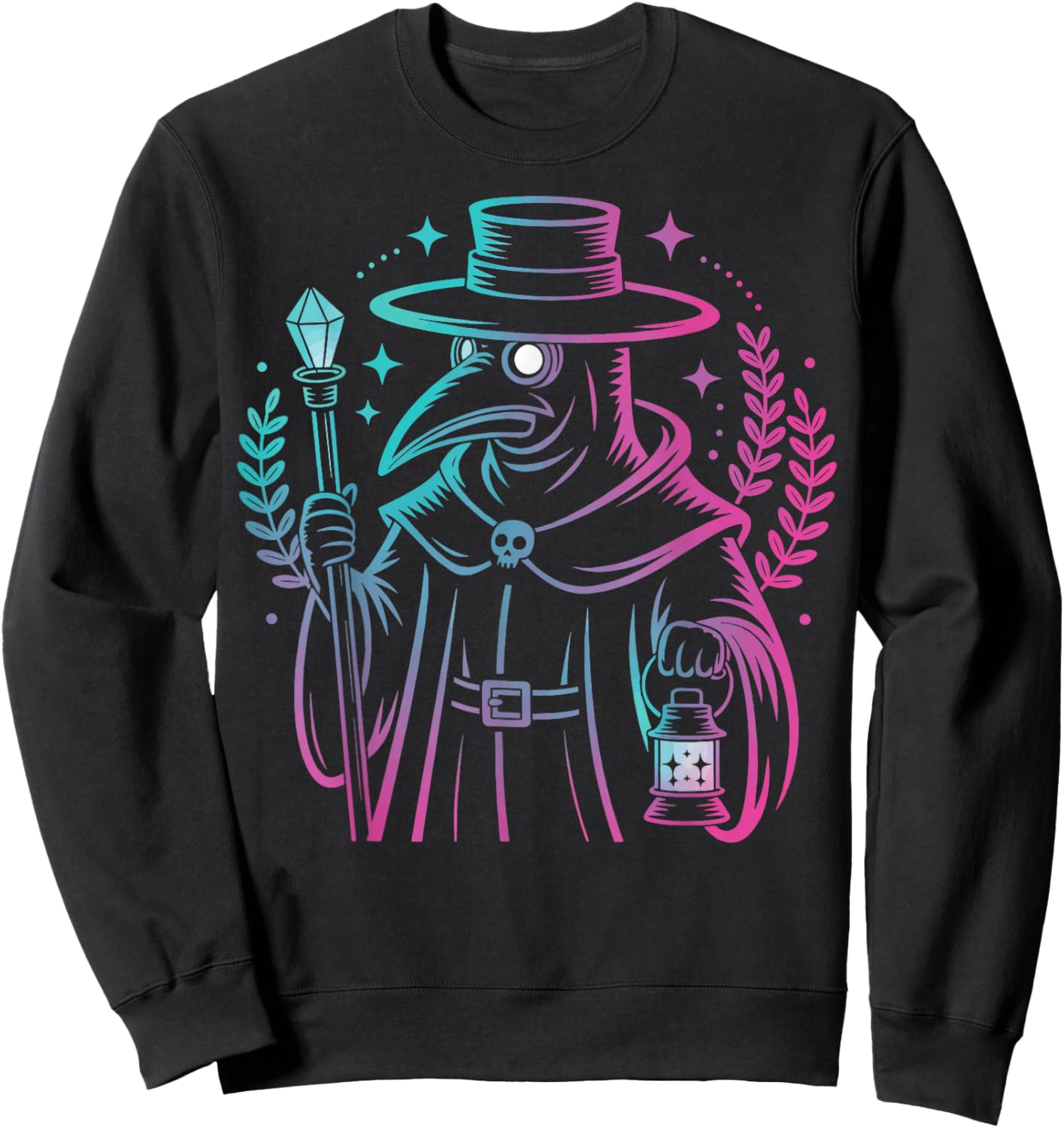 Plague Doctor Colorful Pastel Goth Aesthetic Sweatshirt - Sweatshirt | Black