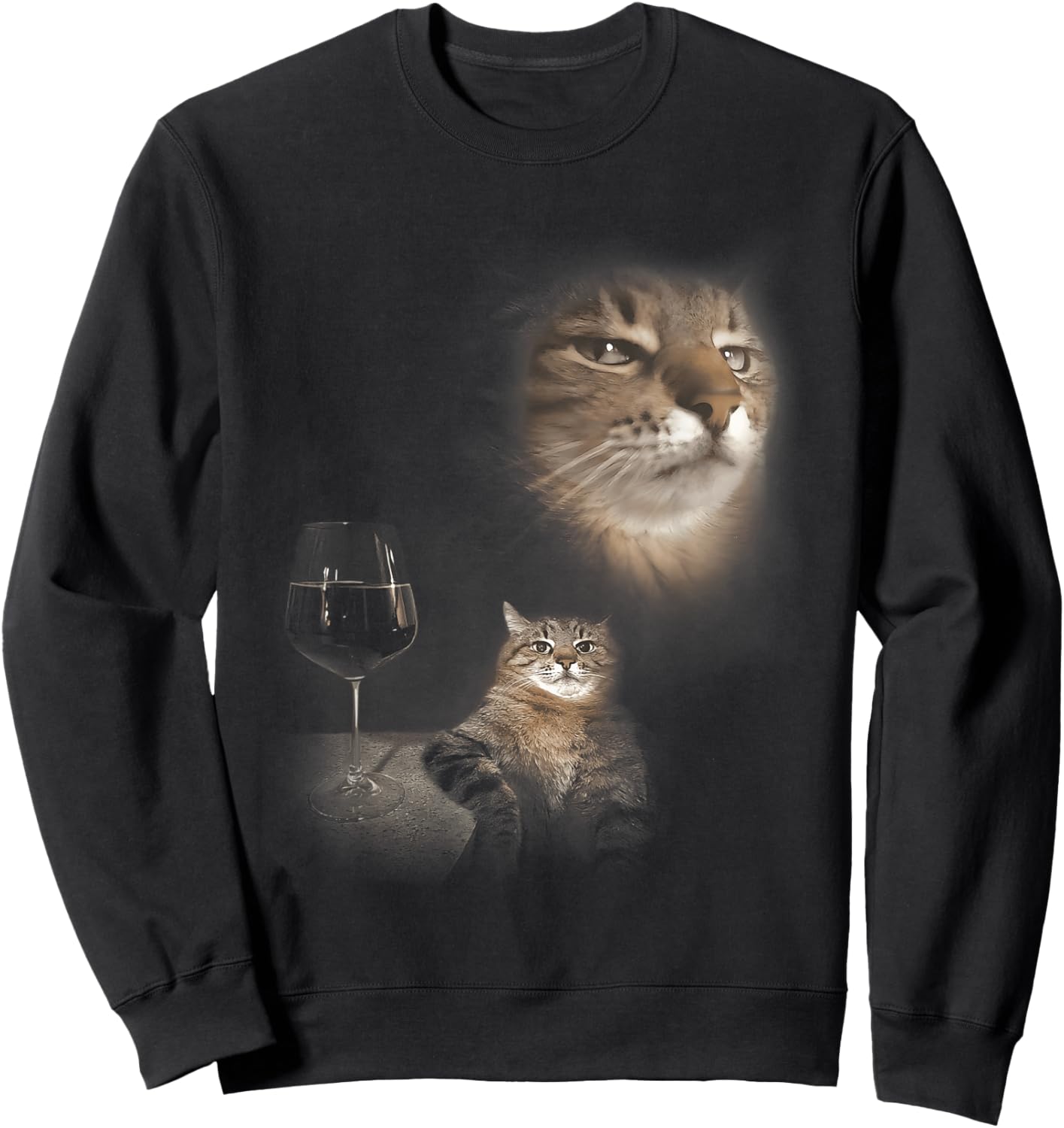 Cat Portrait Kitten Funny Sassy Cat Meme Stupid Brainrot Sweatshirt - Sweatshirt | Black