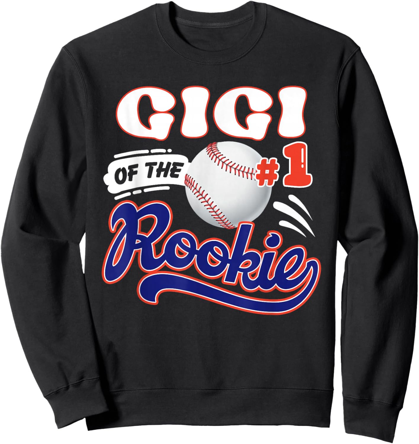 Gigi Rookie of Year 1st Birthday Baseball Theme Matching Sweatshirt - Sweatshirt | Black