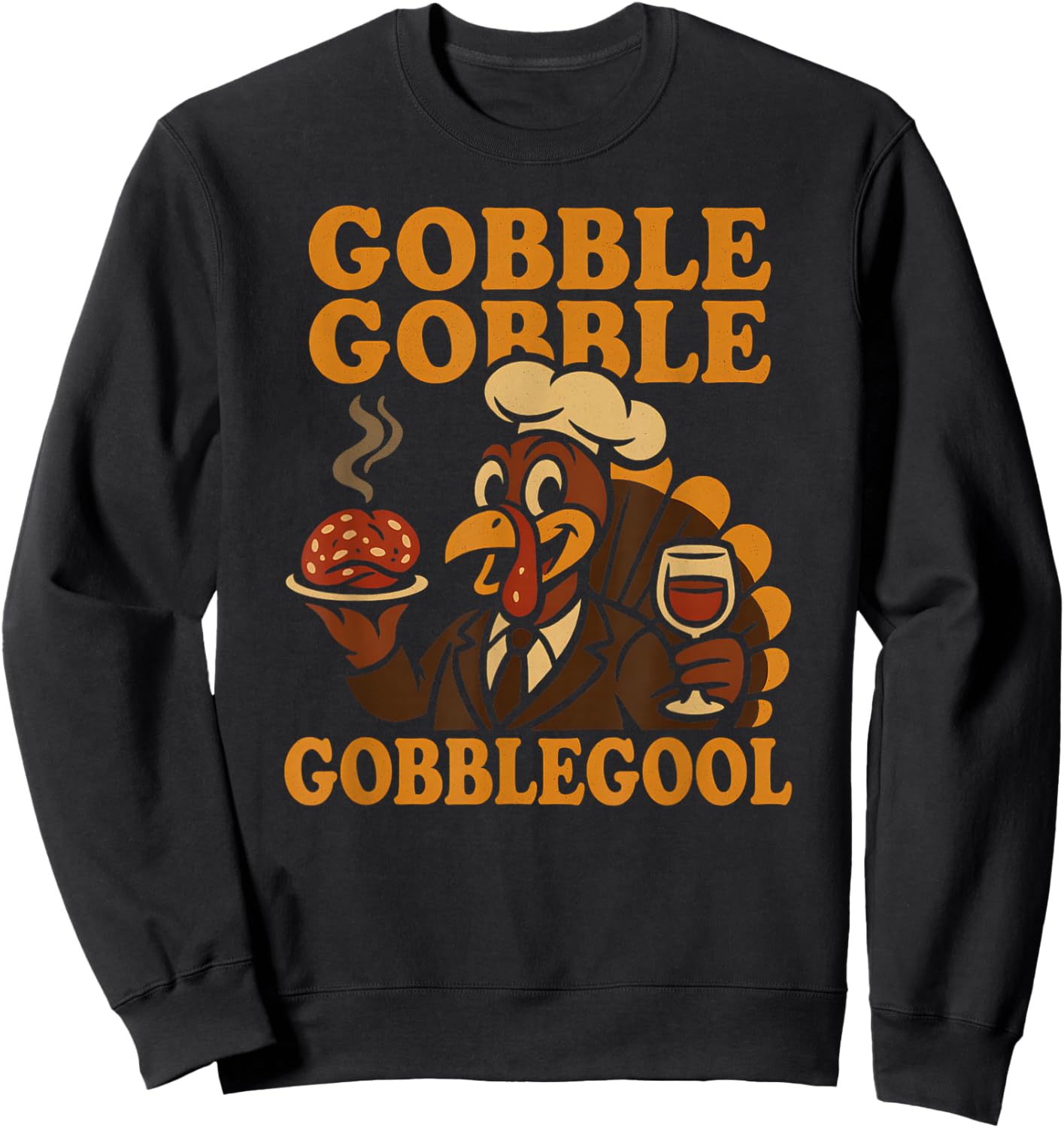 Gobble Gobblegool Funny Italian Thanksgiving Turkey Italia Sweatshirt - Sweatshirt | Black