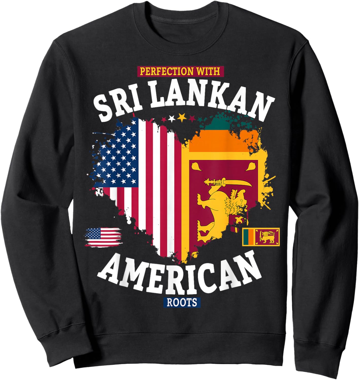 Sri Lanka American Flag Costume Idea for Kids & Sri Lankan Sweatshirt - Sweatshirt | Black