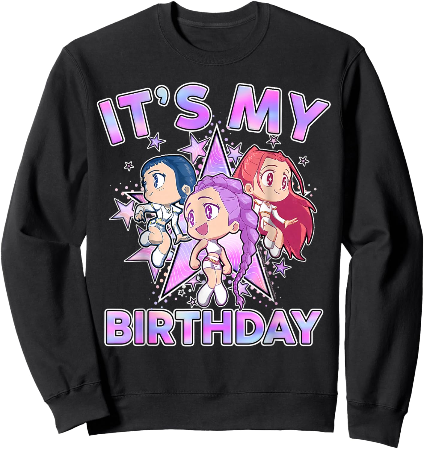 It's My Birthday Cute Chibi Matching Birthday Girl Party Sweatshirt - Sweatshirt | Black