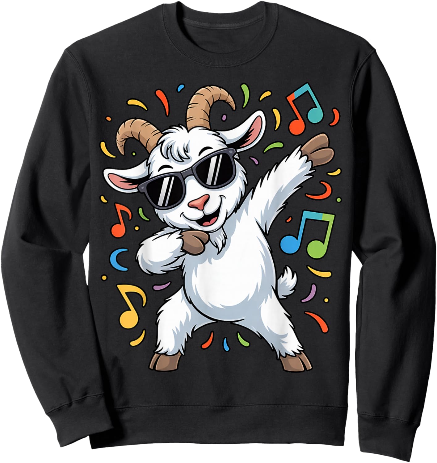 Goat Dabbing Funny Party Dancing Animal Lover Sweatshirt - Sweatshirt | Black