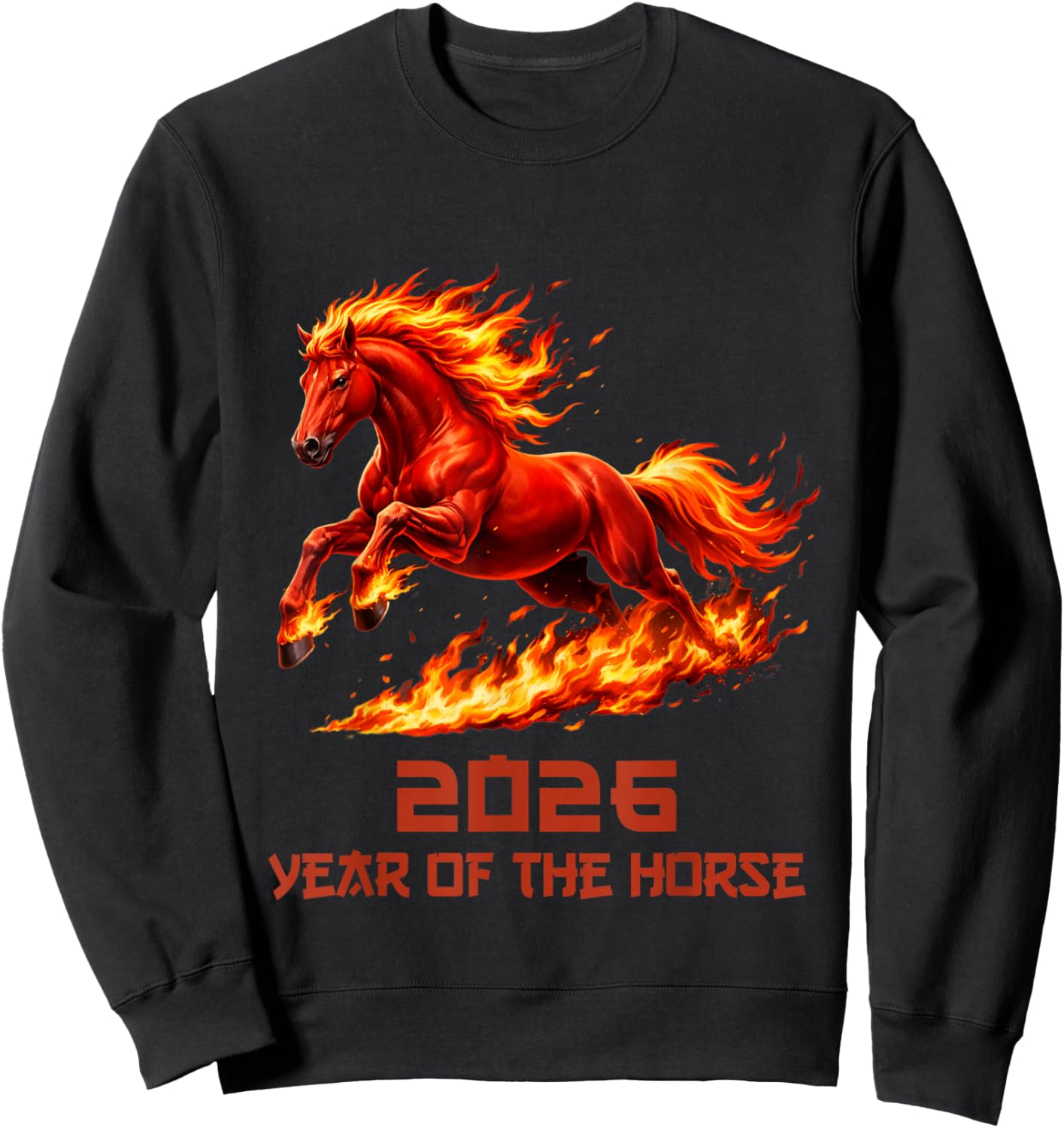 Horse Chinese Zodiac Lunar New Year 2026 Sweatshirt - Sweatshirt | Black