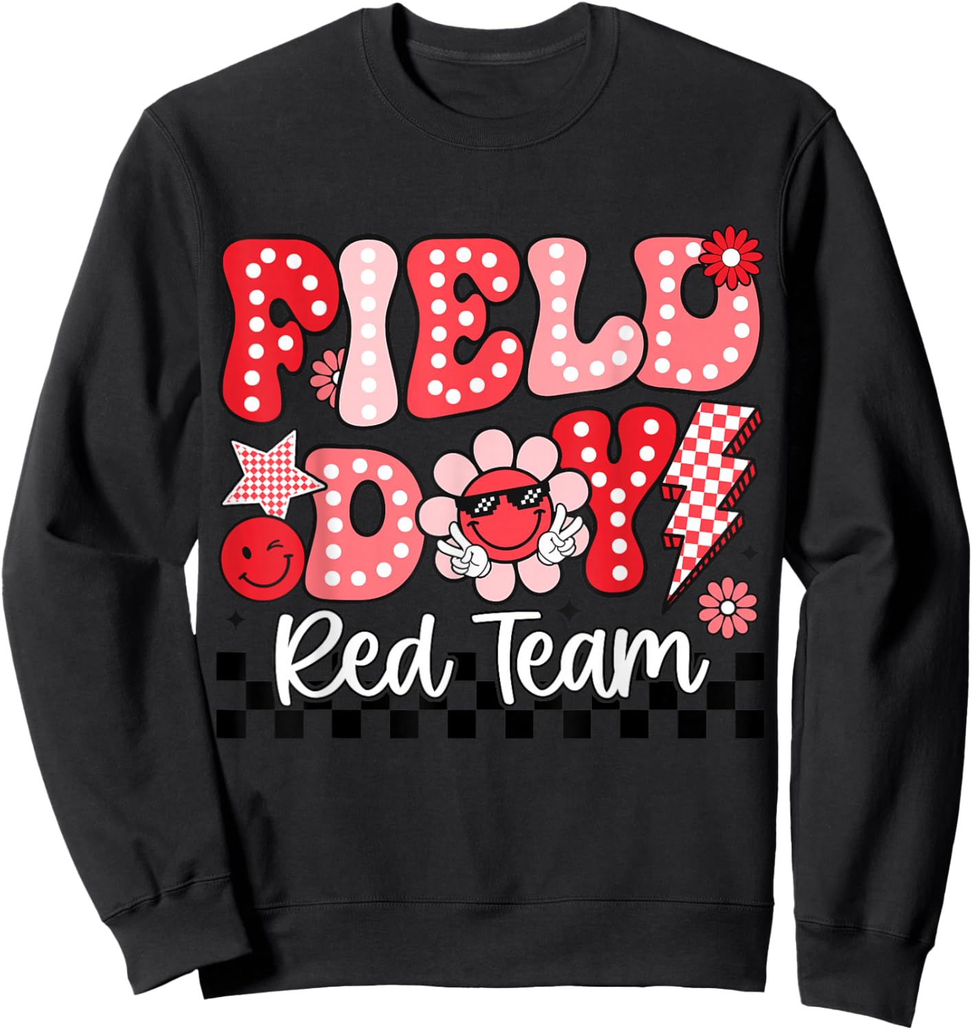 Field Day Red Team Funny for Teacher Kids Field Day Games Sweatshirt - Sweatshirt | Black