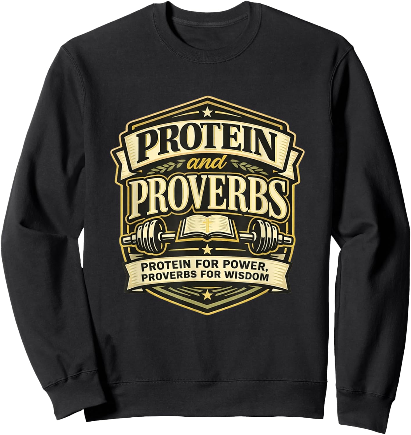 Christian Fitness | Bible Verse Gym Faith Based Workout Sweatshirt - Sweatshirt | Black