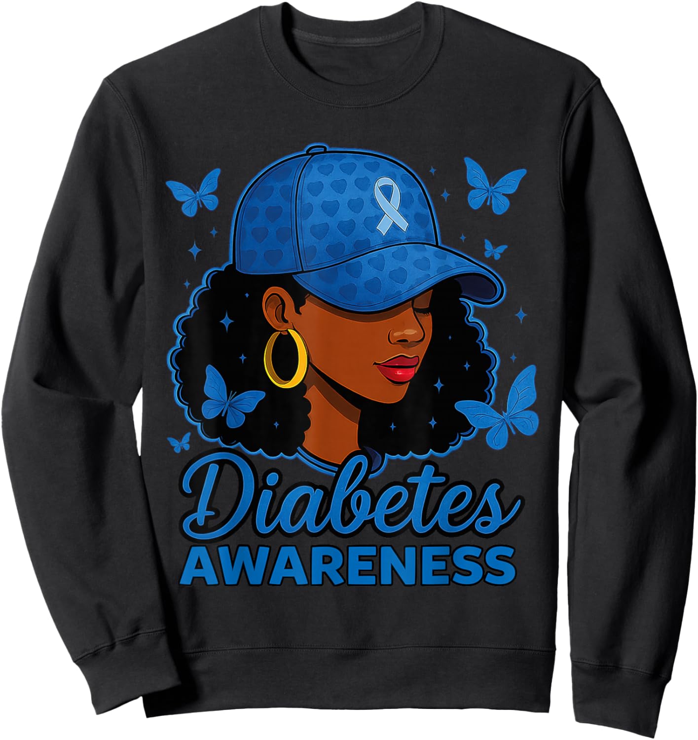 Diabetes Awareness Month Black Women Sweatshirt - Sweatshirt | Black
