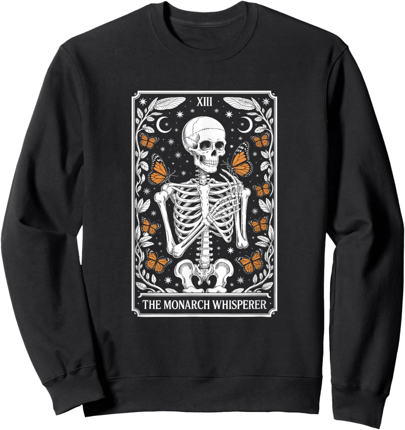 The Monarch Whisperer Tarot Card, Monarch Butterfly Sweatshirt - Sweatshirt | Black