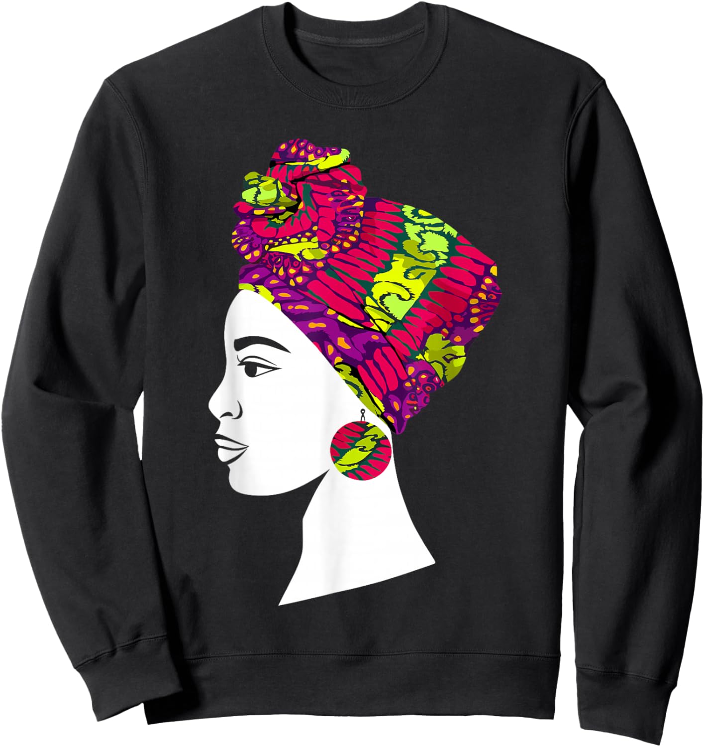 Best African Art Girls Kente Cloth African Print Sweatshirt - Sweatshirt | Black