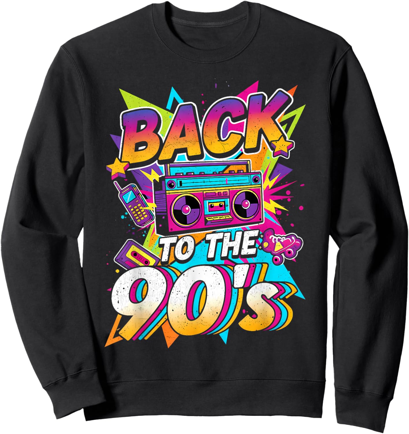 90s Party Outfit and Theme Party Costume Sweatshirt - Sweatshirt | Black