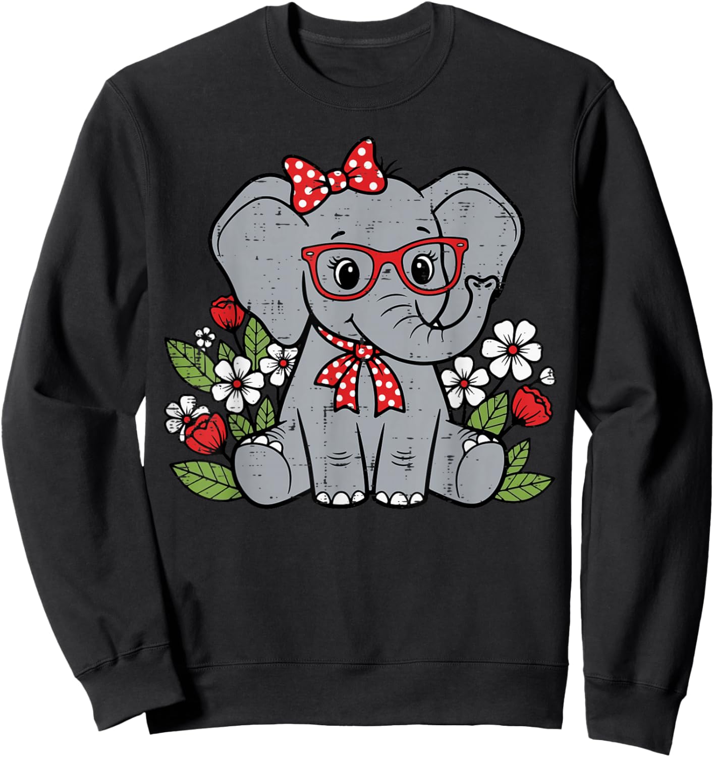 Elephant Women Kids Boys Girls Men Youth Teen Sweatshirt - Sweatshirt | Black