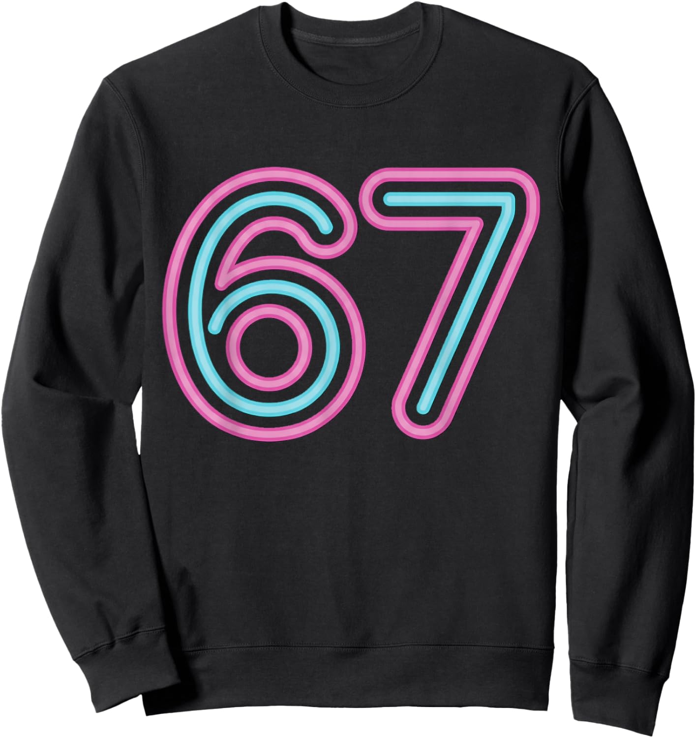67 Pink and Blue Retro Glow Sweatshirt - Sweatshirt | Black